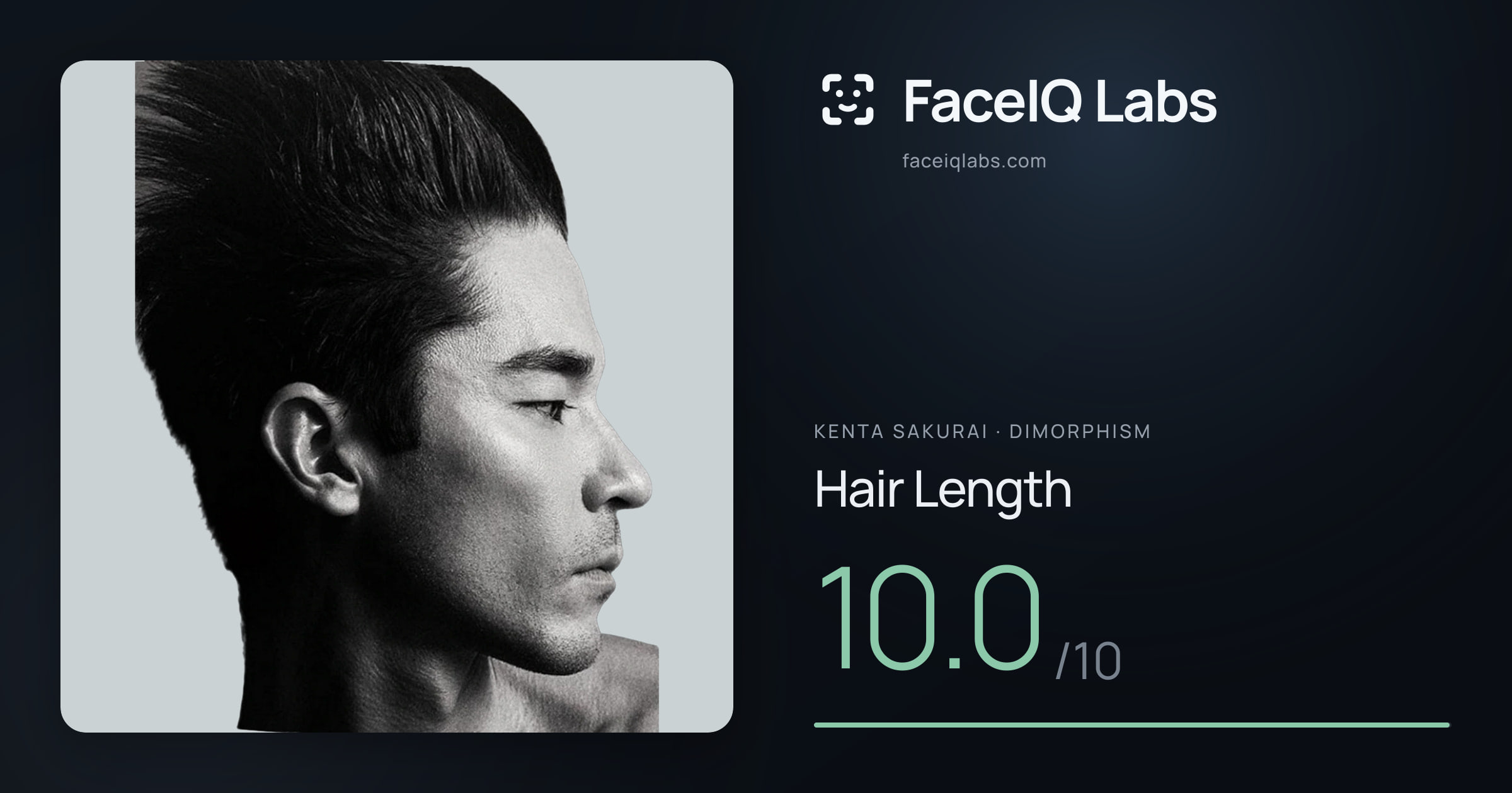 Kenta Sakurai Hair Length: 10.0/10, drawn on the photo