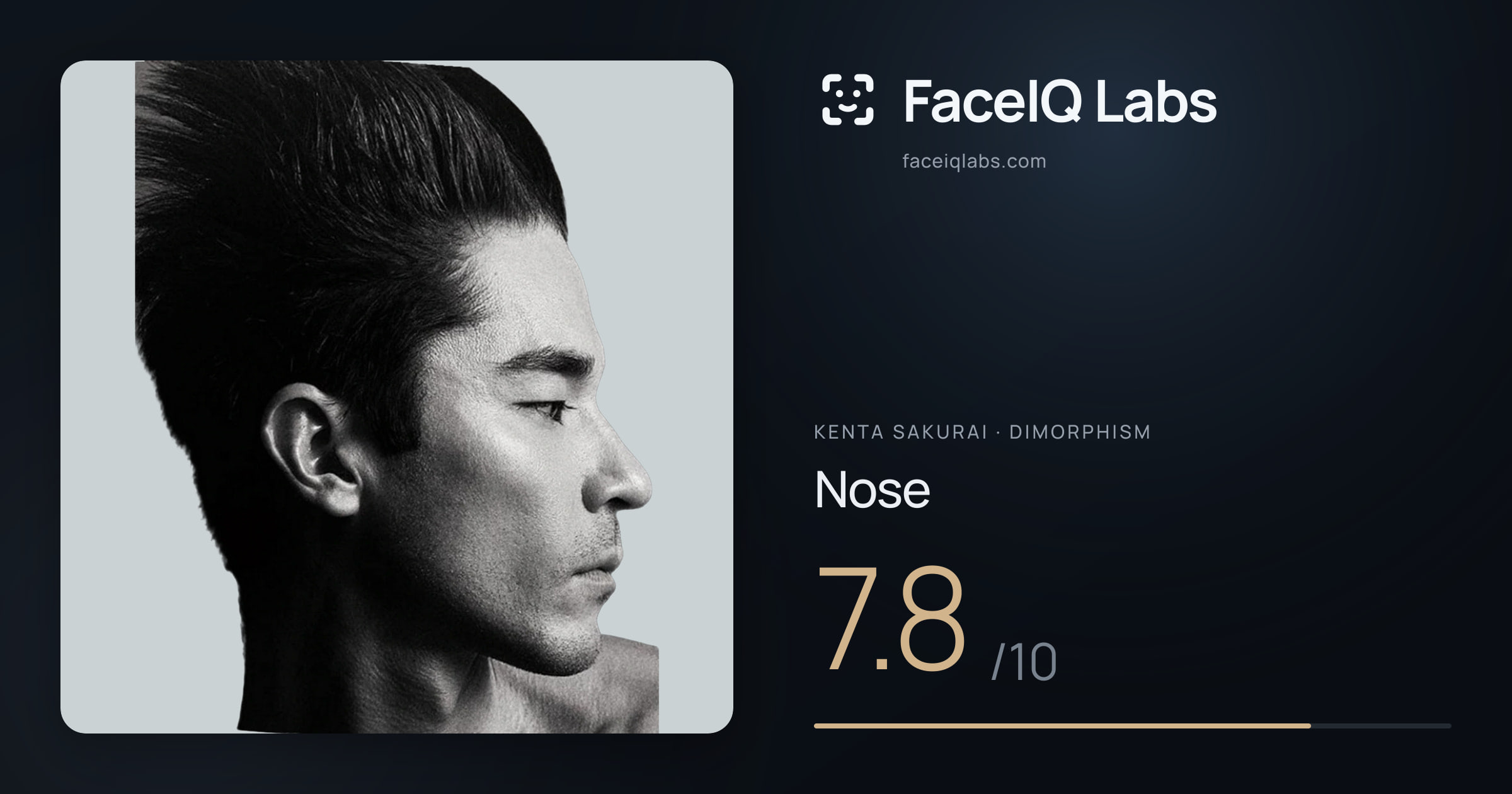 Kenta Sakurai Nose: 7.8/10, drawn on the photo