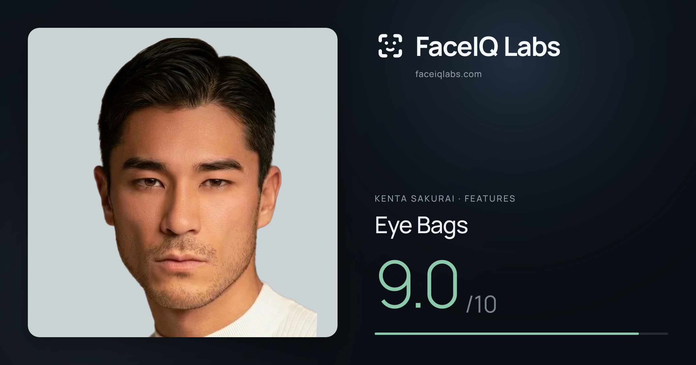 Kenta Sakurai Eye Bags: 9.0/10, drawn on the photo