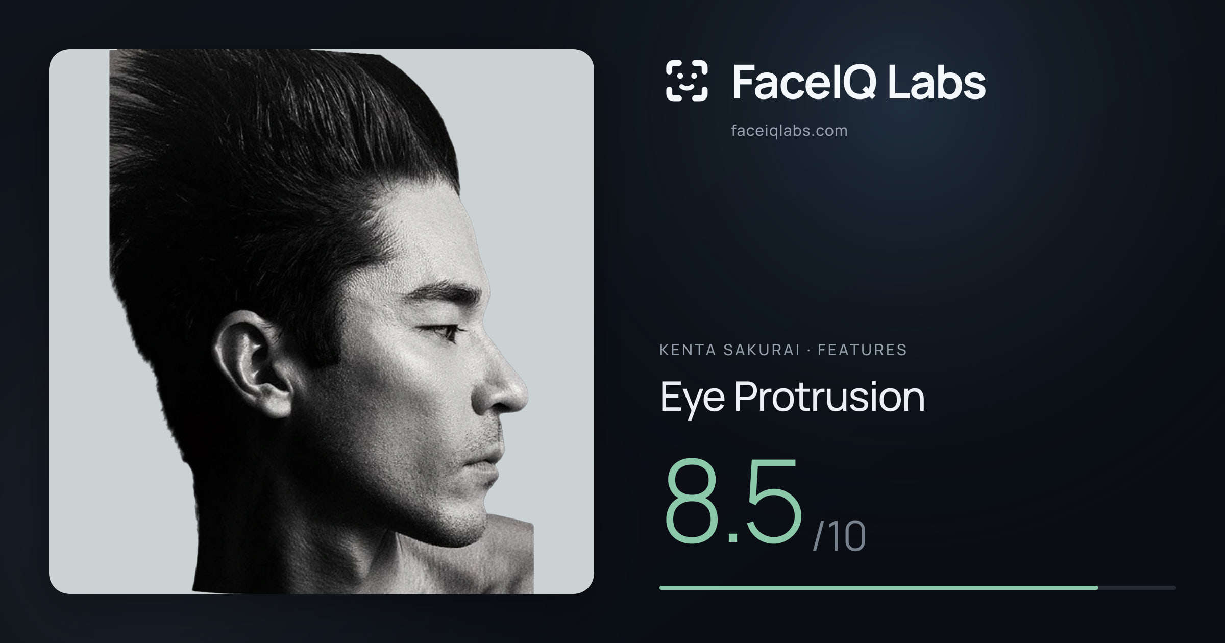 Kenta Sakurai Eye Protrusion: 8.5/10, drawn on the photo