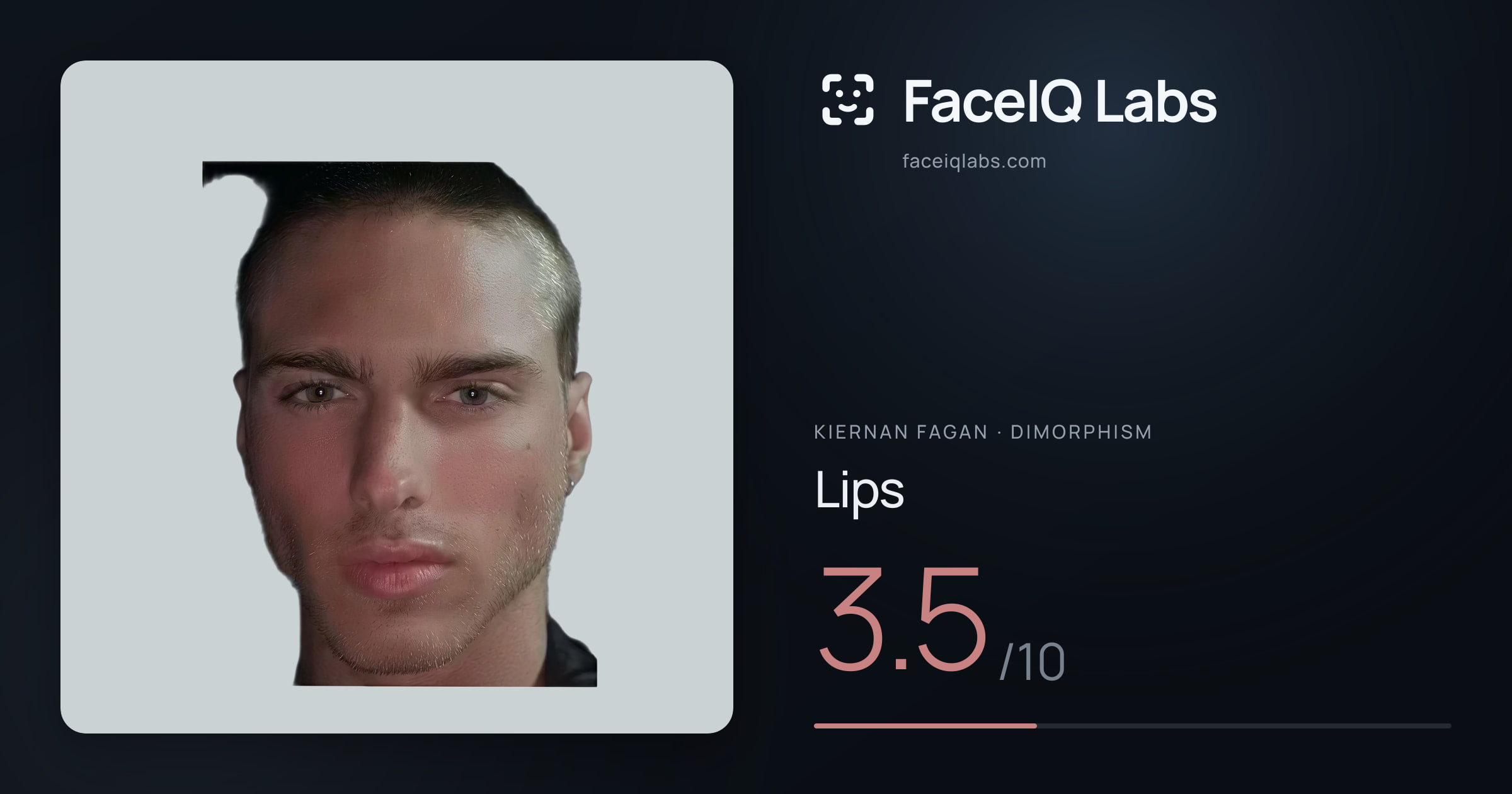 Kiernan Fagan Lips: 3.5/10, drawn on the photo