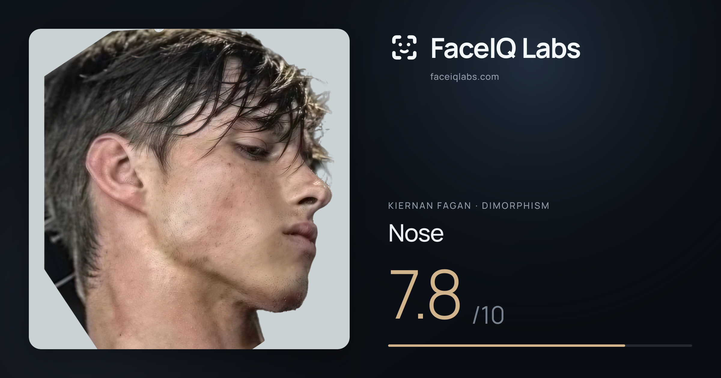 Kiernan Fagan Nose: 7.8/10, drawn on the photo