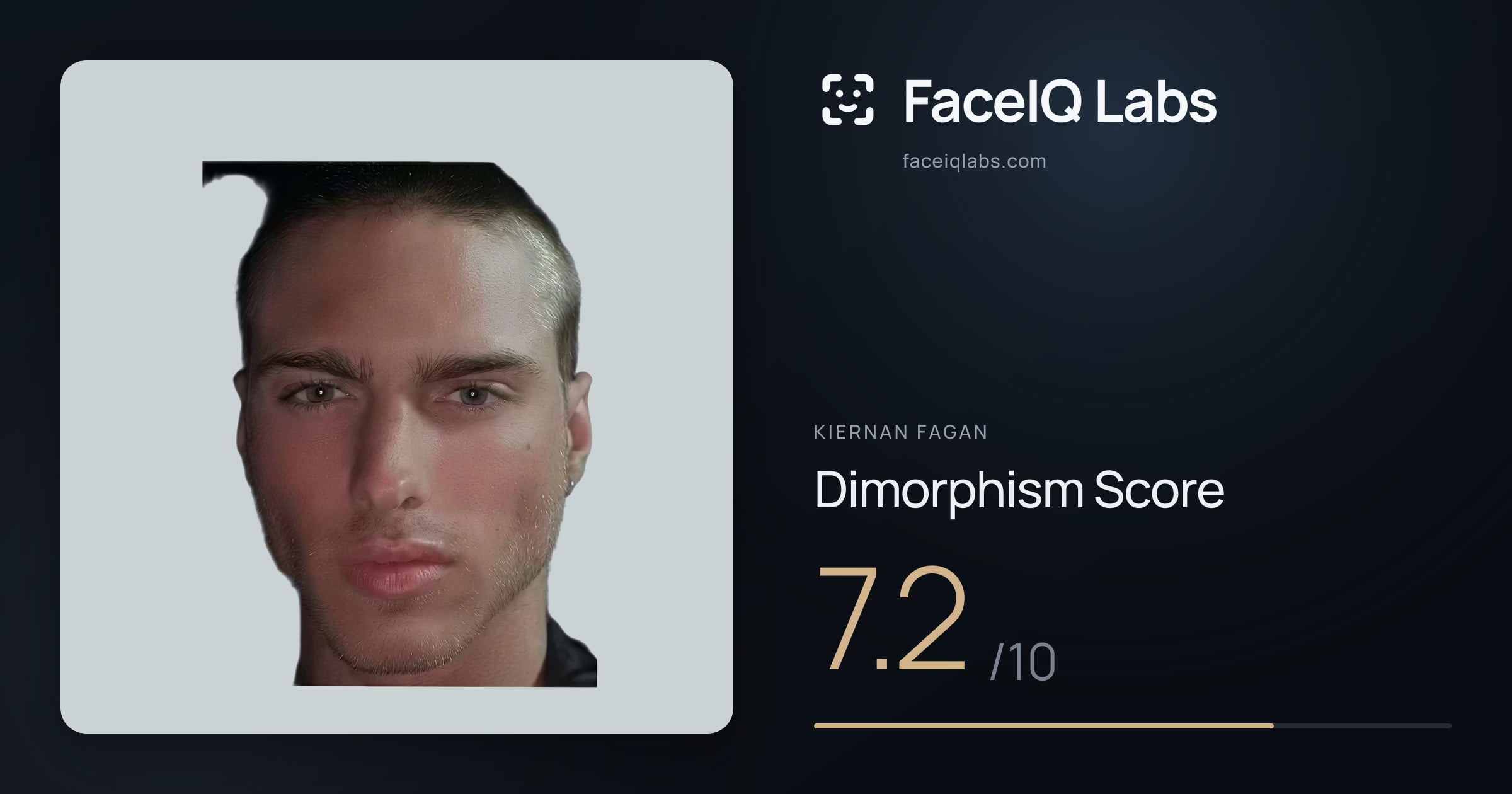 Kiernan Fagan Dimorphism: 7.2/10, with each assessment drawn on the photo