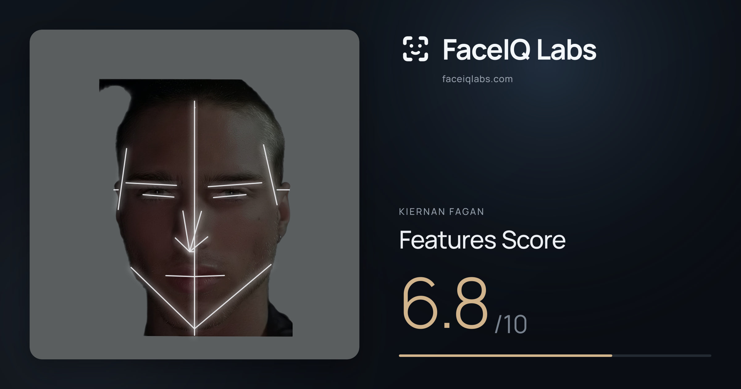 Kiernan Fagan Features: 6.8/10, with each assessment drawn on the photo