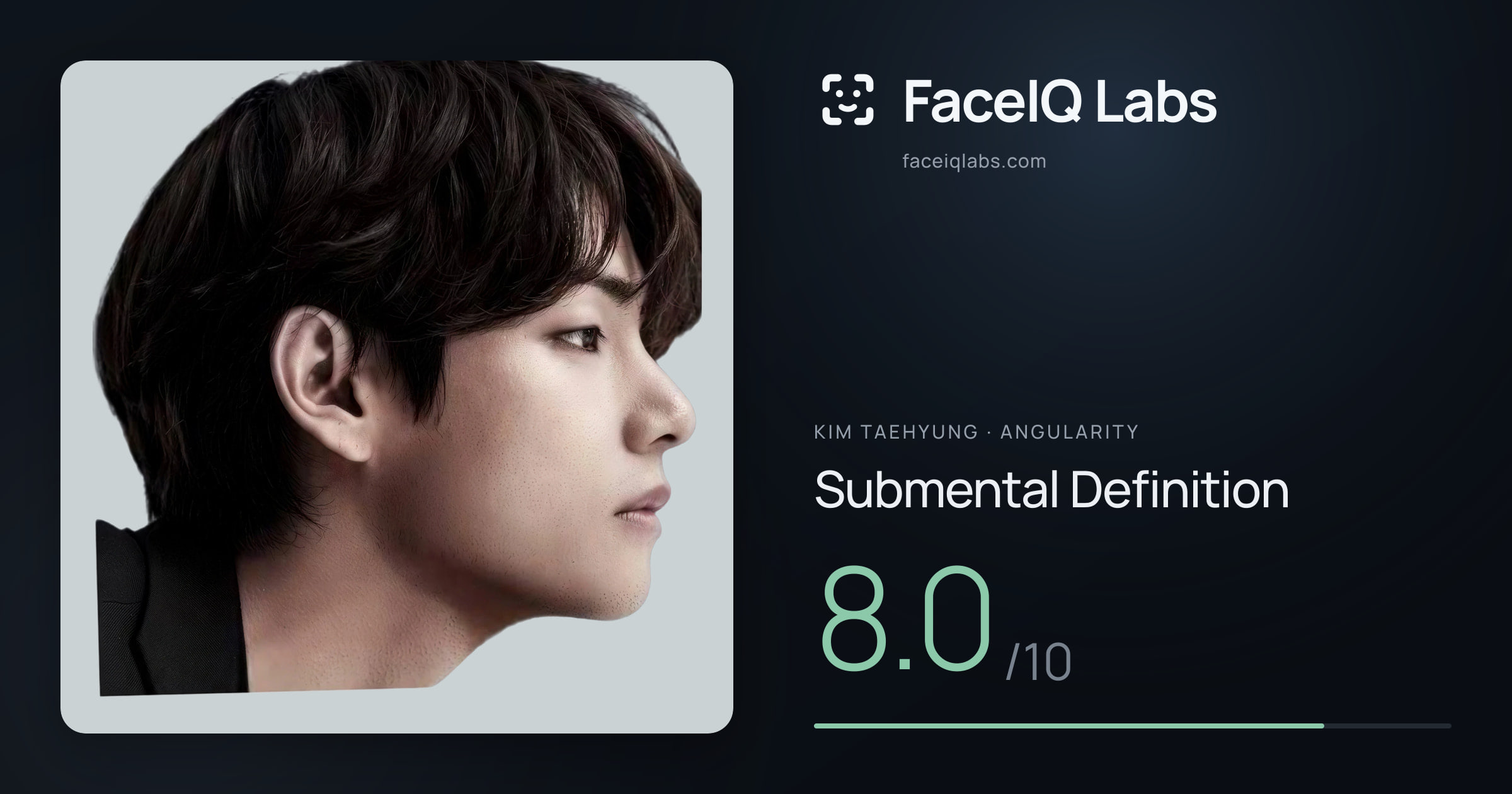 Kim Taehyung Submental Definition: 8.0/10, drawn on the photo