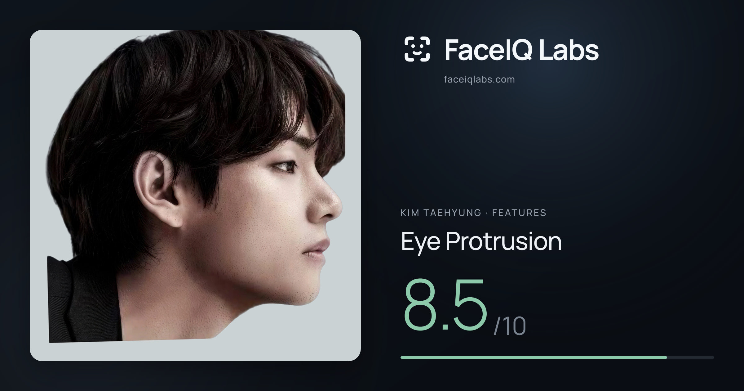 Kim Taehyung Eye Protrusion: 8.5/10, drawn on the photo