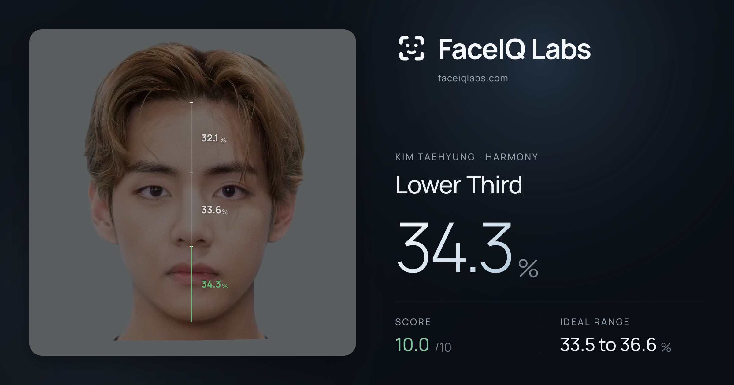 Kim Taehyung Lower Third: 34.3%, drawn on the photo