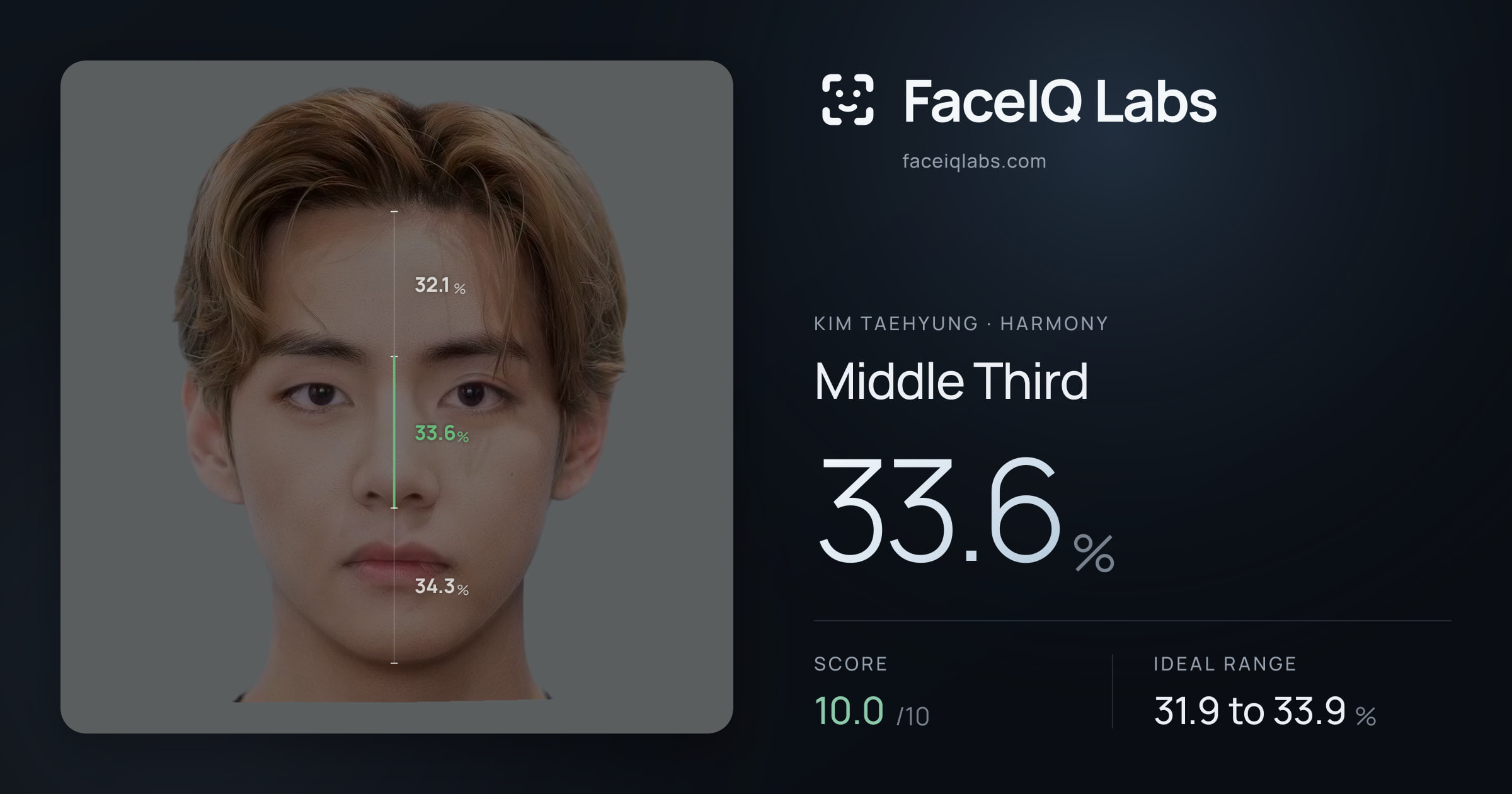 Kim Taehyung Middle Third: 33.6%, drawn on the photo