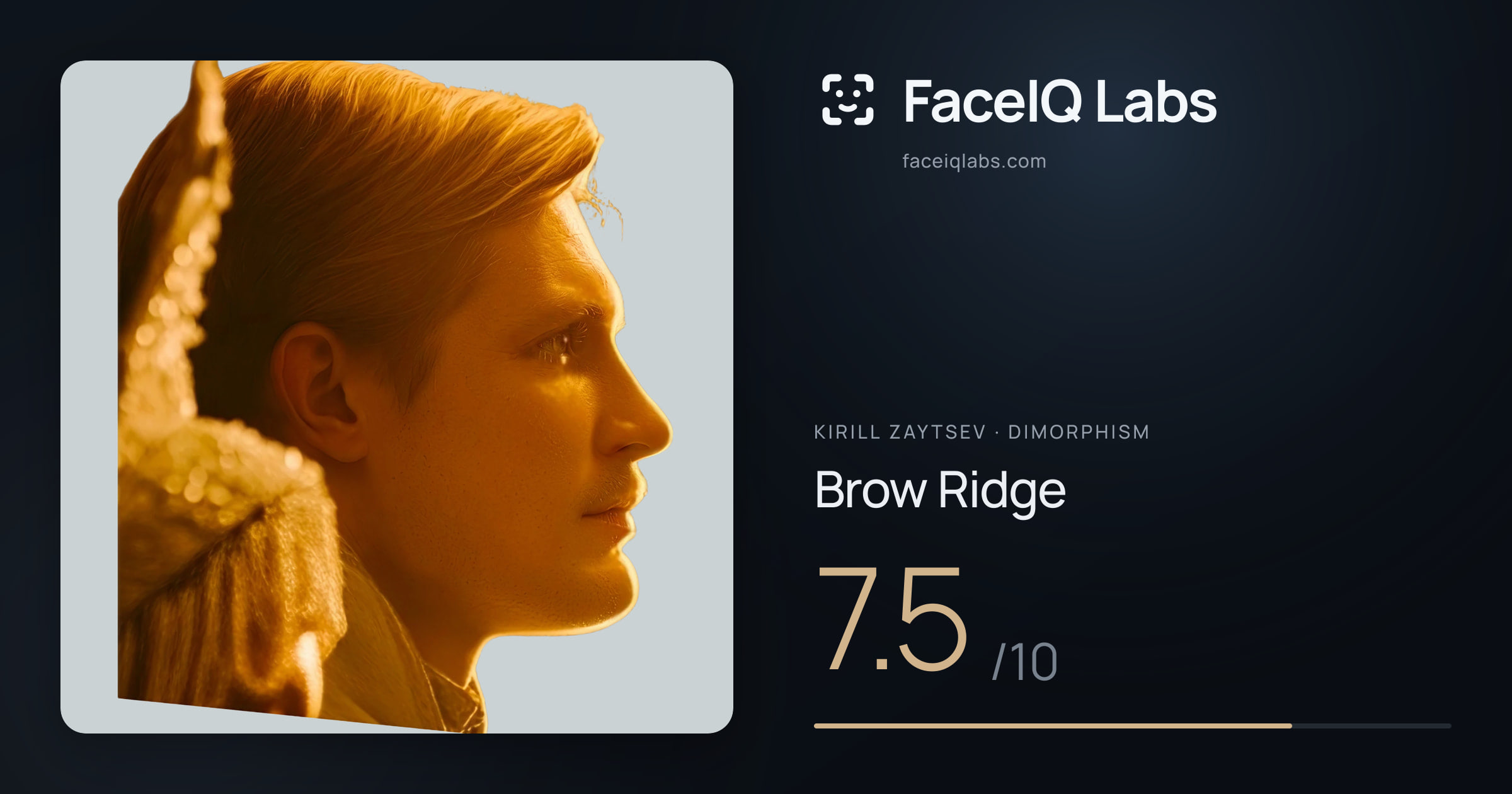 Kirill Zaytsev Brow Ridge: 7.5/10, drawn on the photo