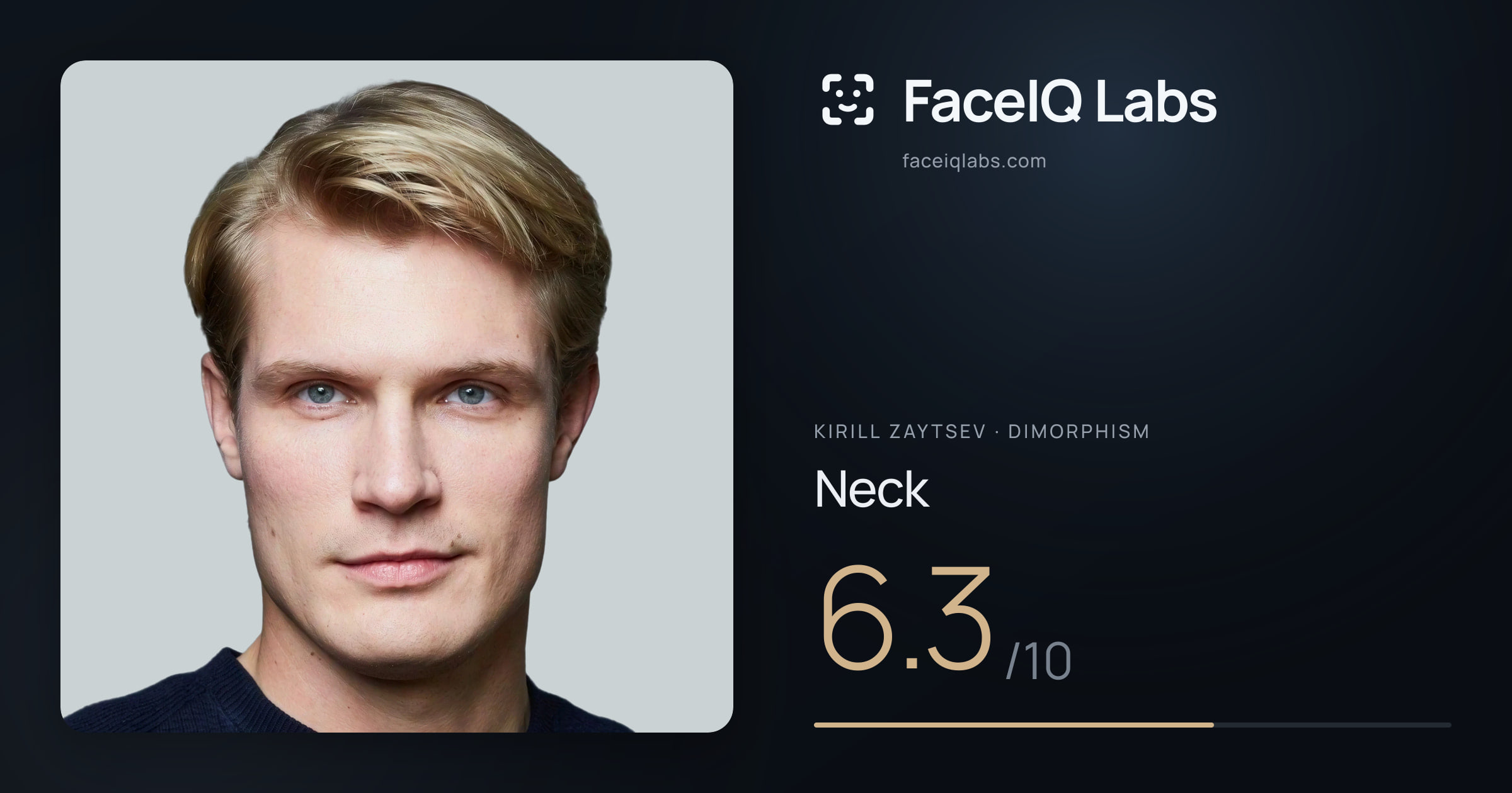 Kirill Zaytsev Neck: 6.3/10, drawn on the photo