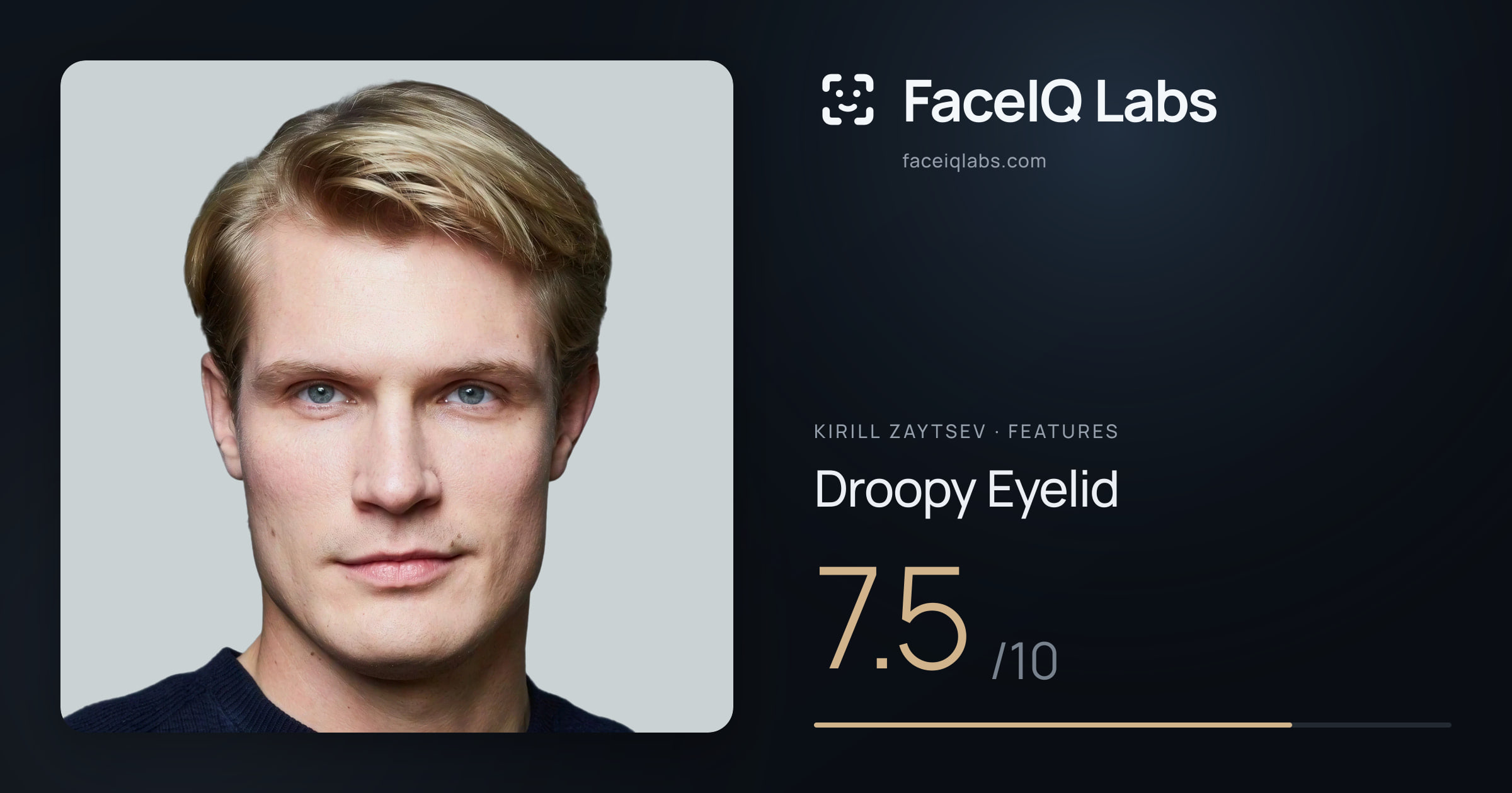 Kirill Zaytsev Droopy Eyelid: 7.5/10, drawn on the photo