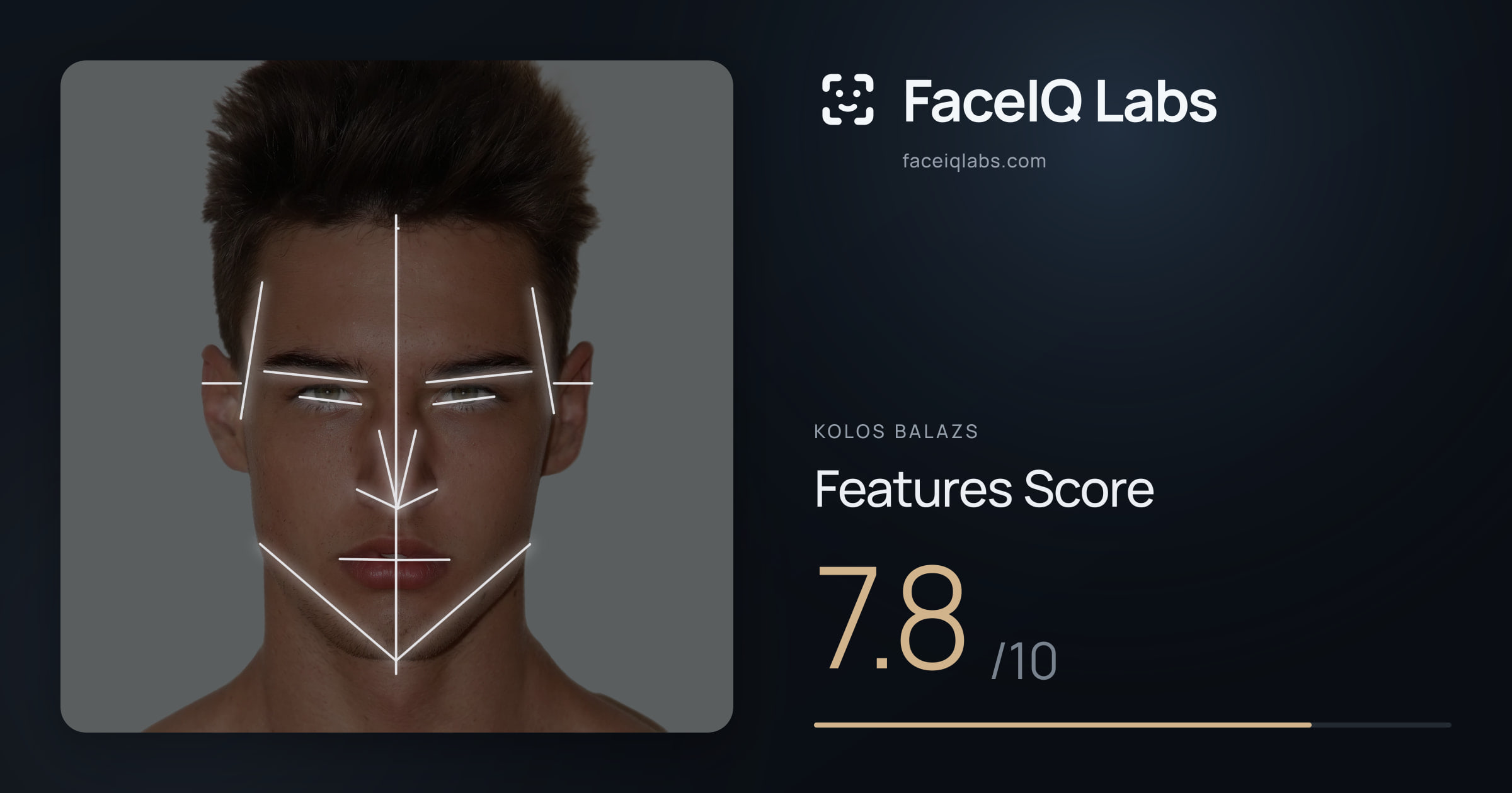Kolos Balazs Features: 7.8/10, with each assessment drawn on the photo