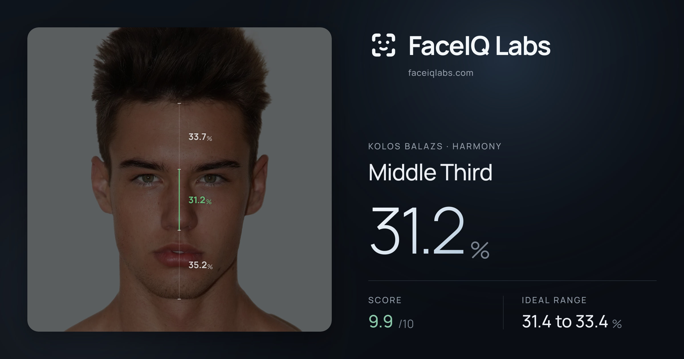 Kolos Balazs Middle Third: 31.2%, drawn on the photo