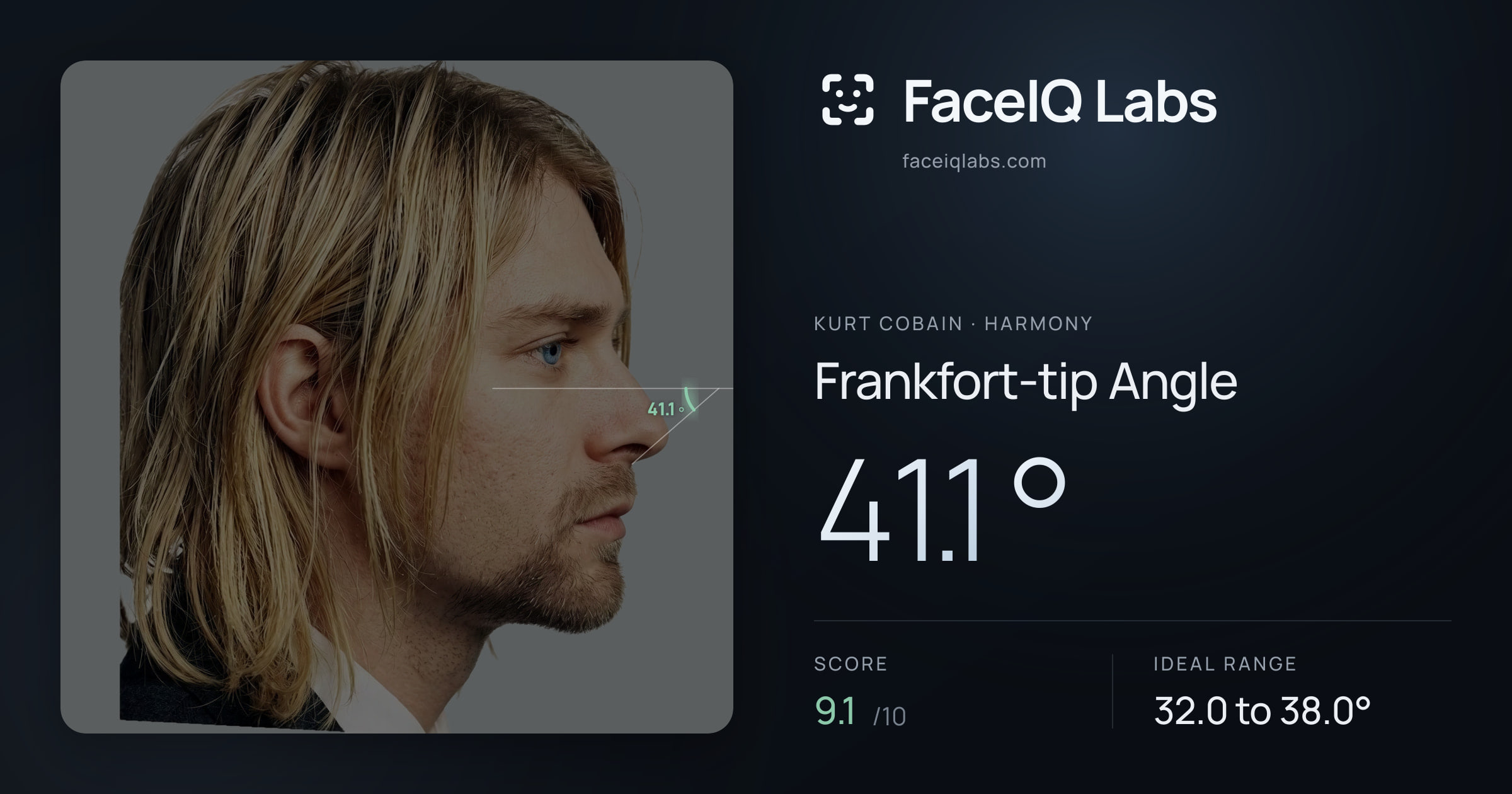 Kurt Cobain Frankfort-tip Angle: 41.1°, drawn on the photo