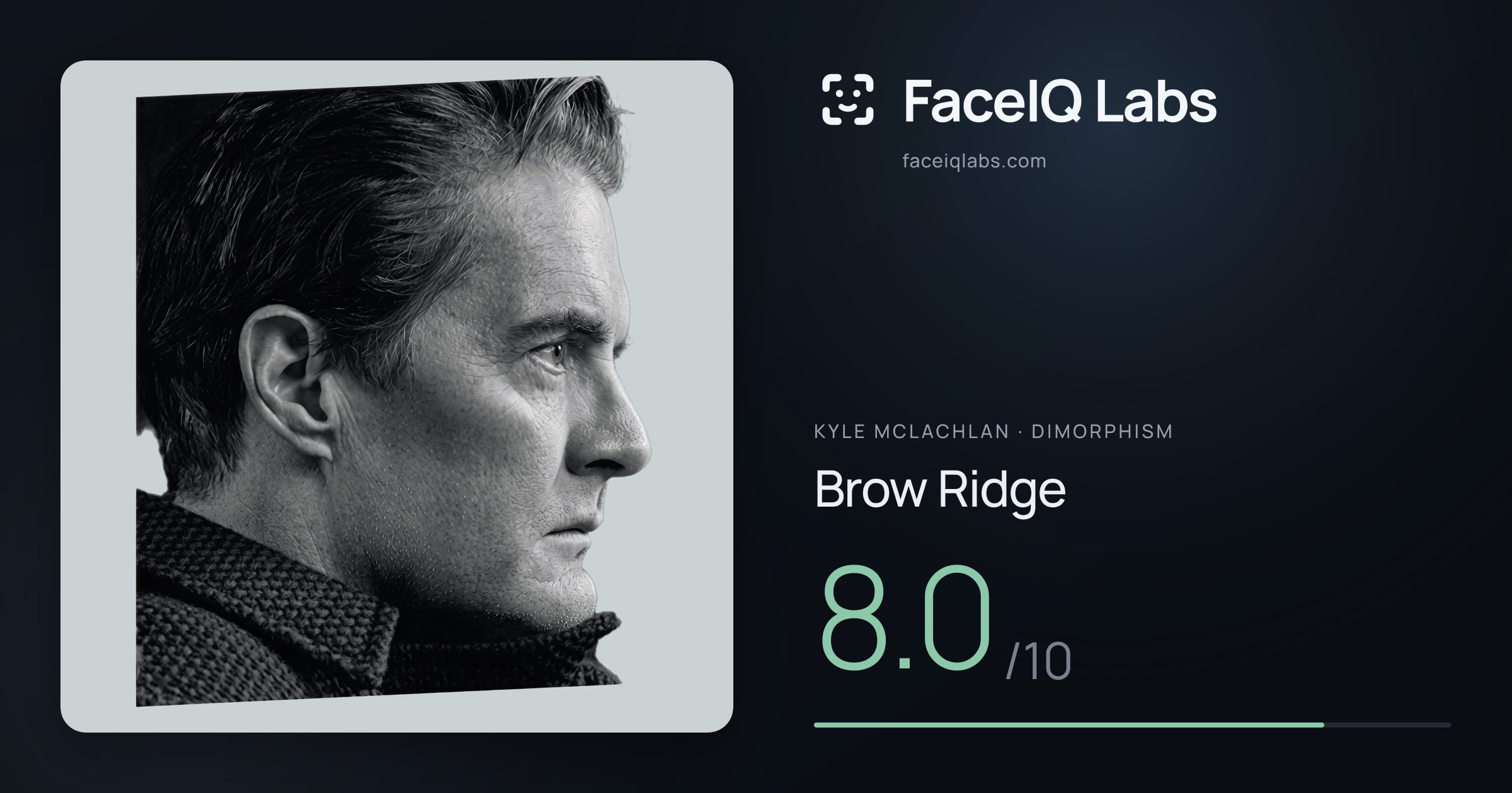 Kyle McLachlan Brow Ridge: 8.0/10, drawn on the photo