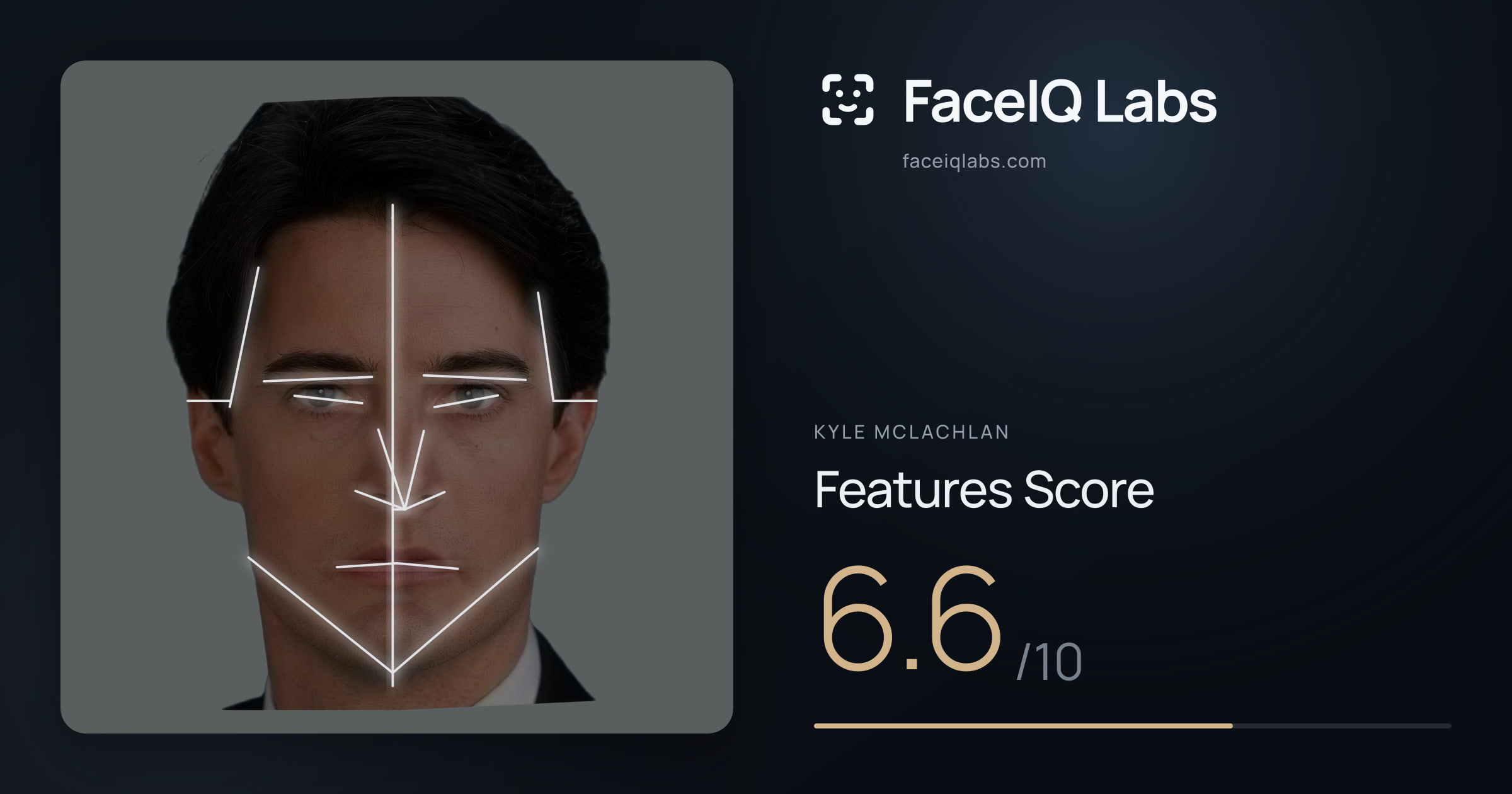 Kyle McLachlan Features: 6.6/10, with each assessment drawn on the photo