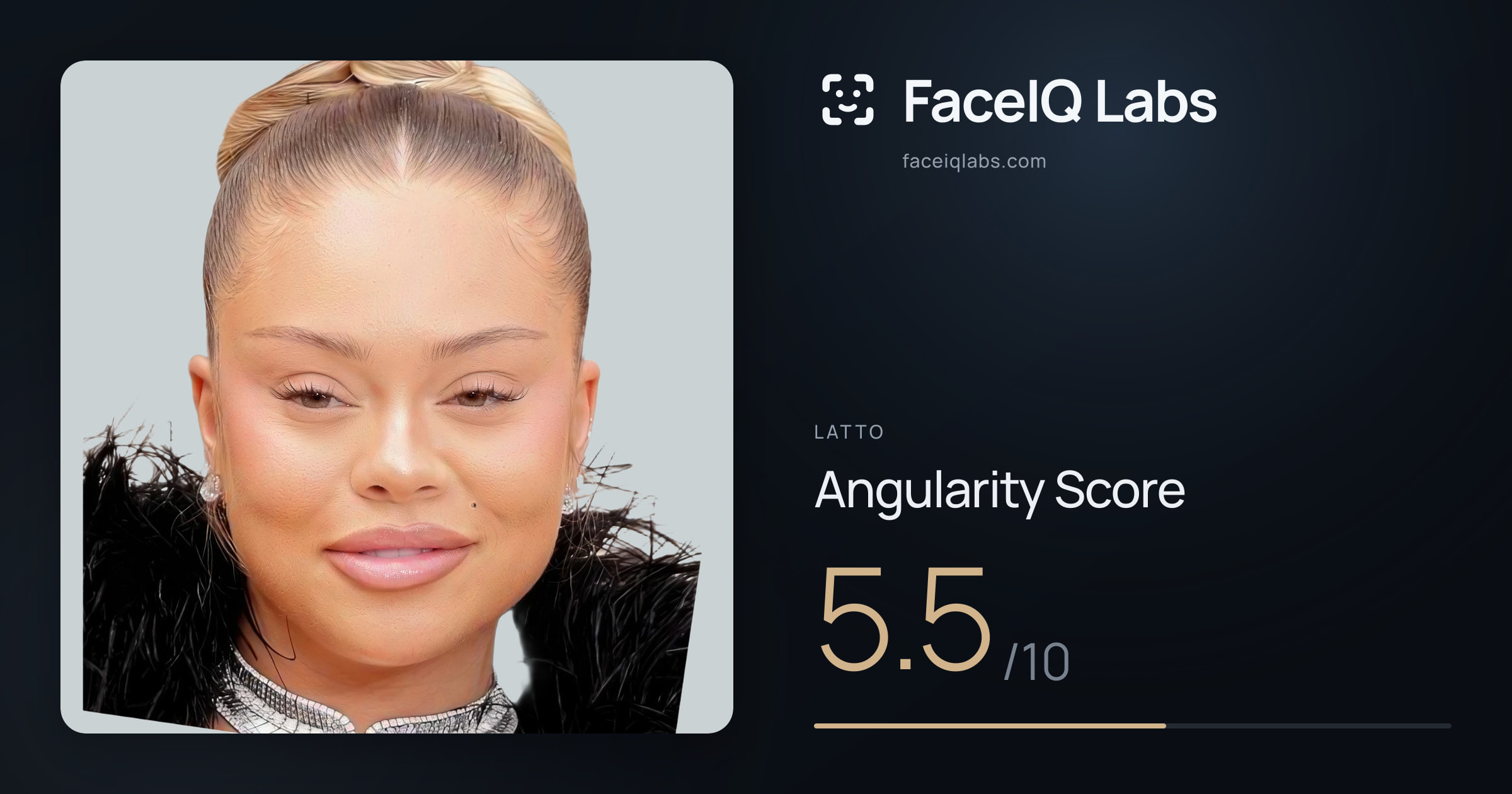 Latto Angularity: 5.5/10, with each assessment drawn on the photo