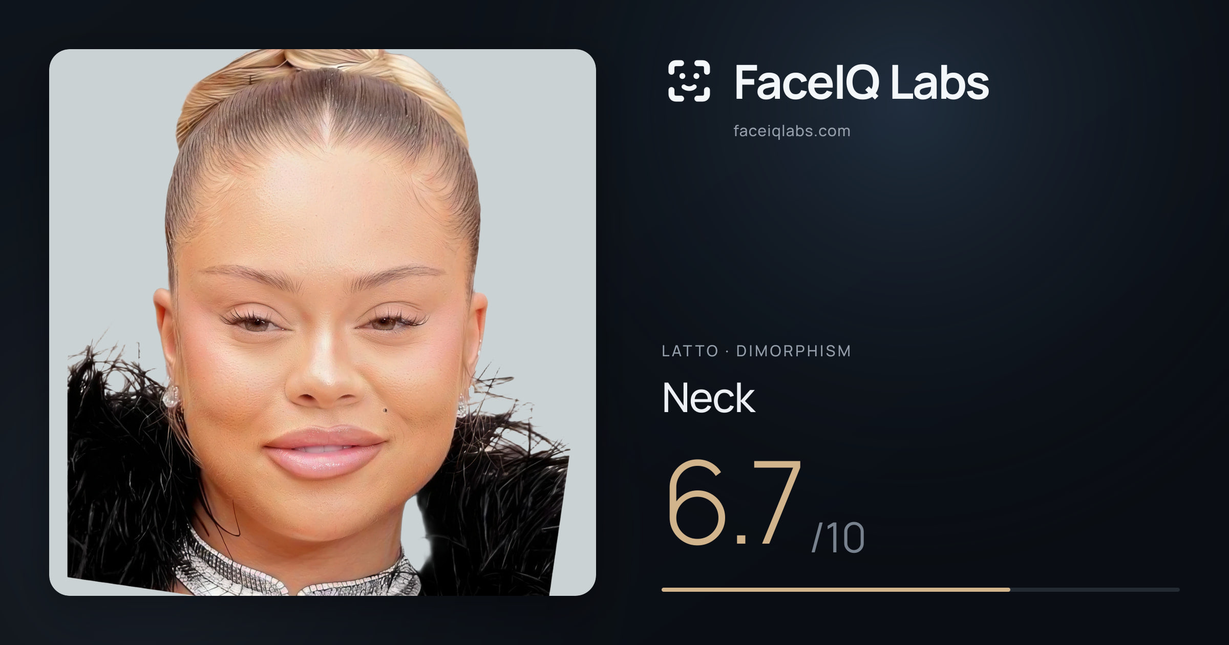 Latto Neck: 6.7/10, drawn on the photo