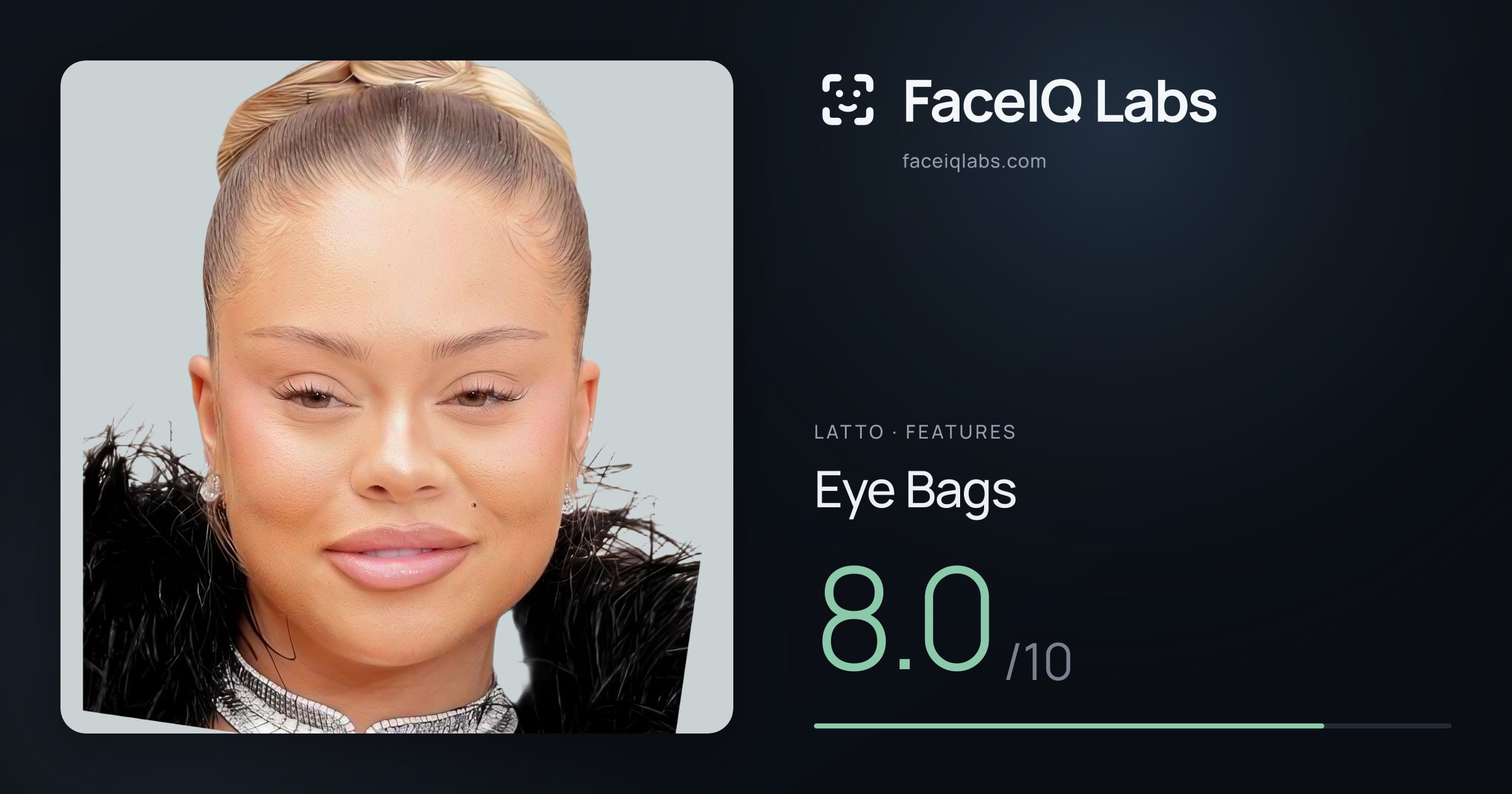 Latto Eye Bags: 8.0/10, drawn on the photo