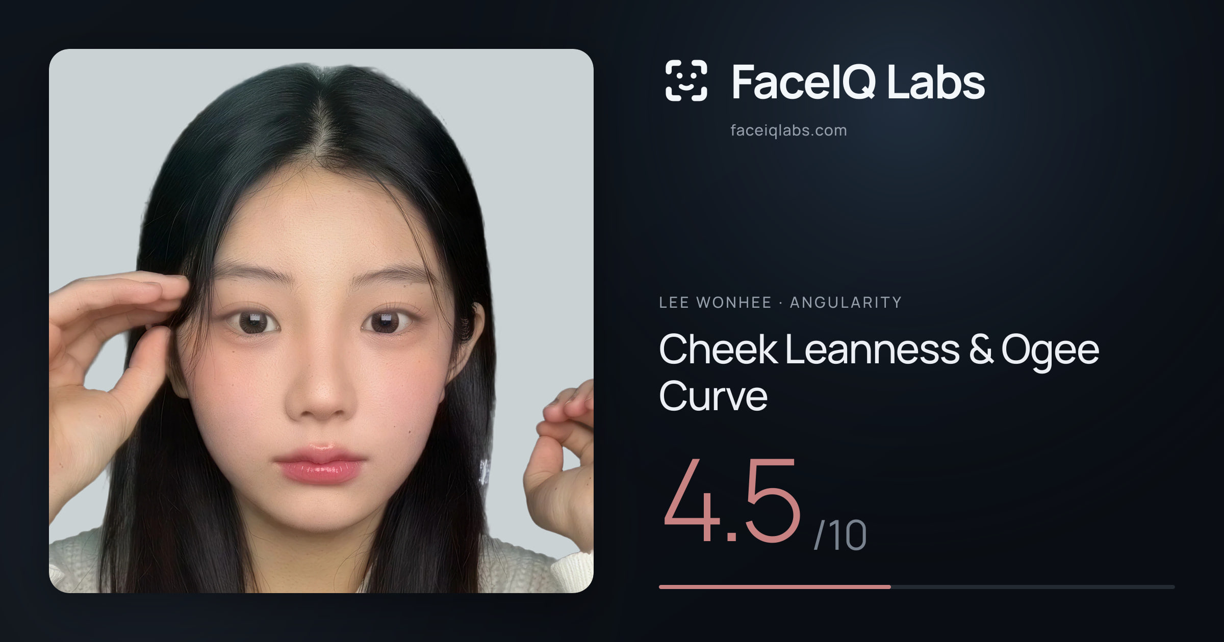 Lee Wonhee Cheek Leanness & Ogee Curve: 4.5/10, drawn on the photo