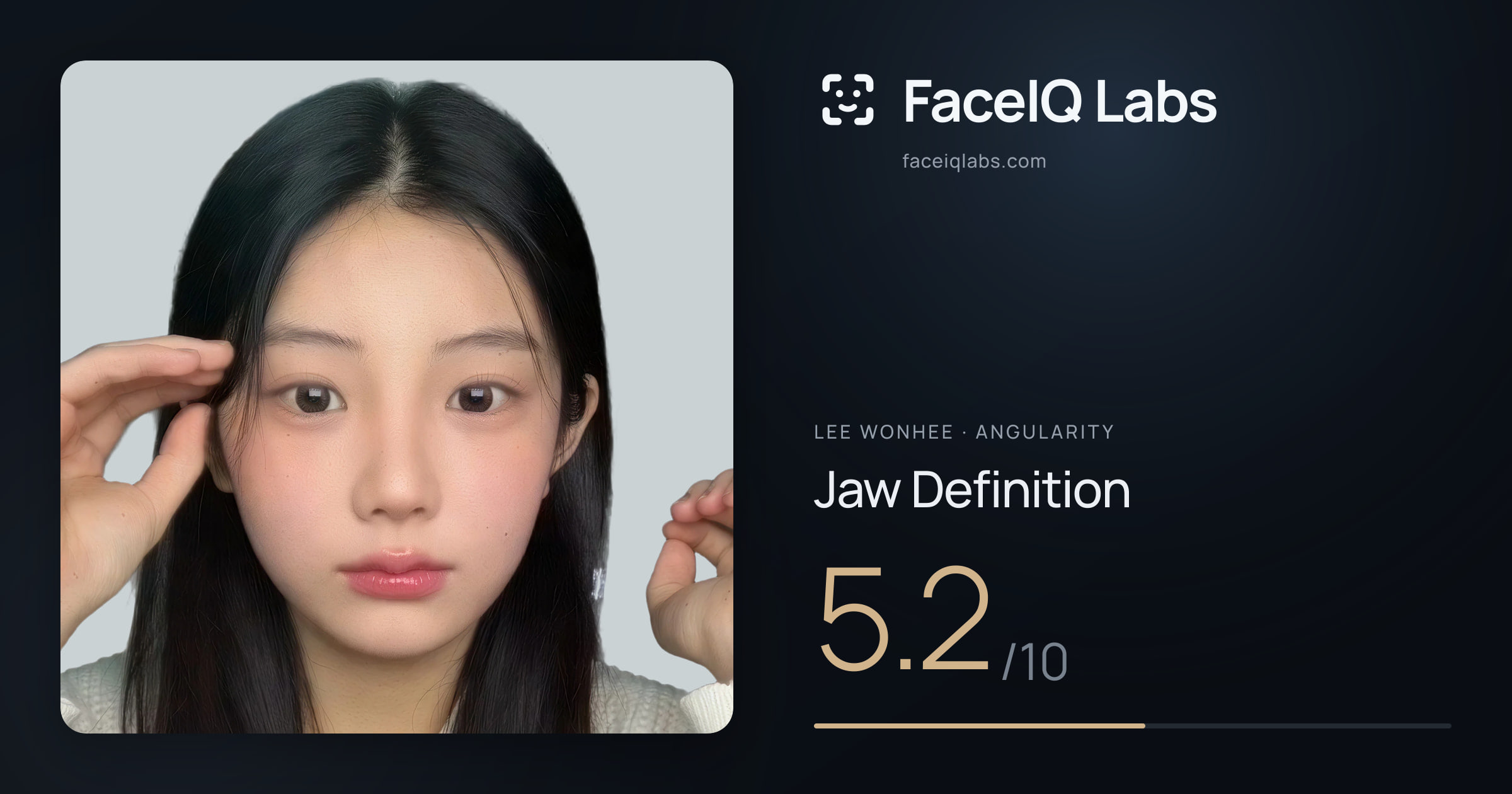 Lee Wonhee Jaw Definition: 5.2/10, drawn on the photo