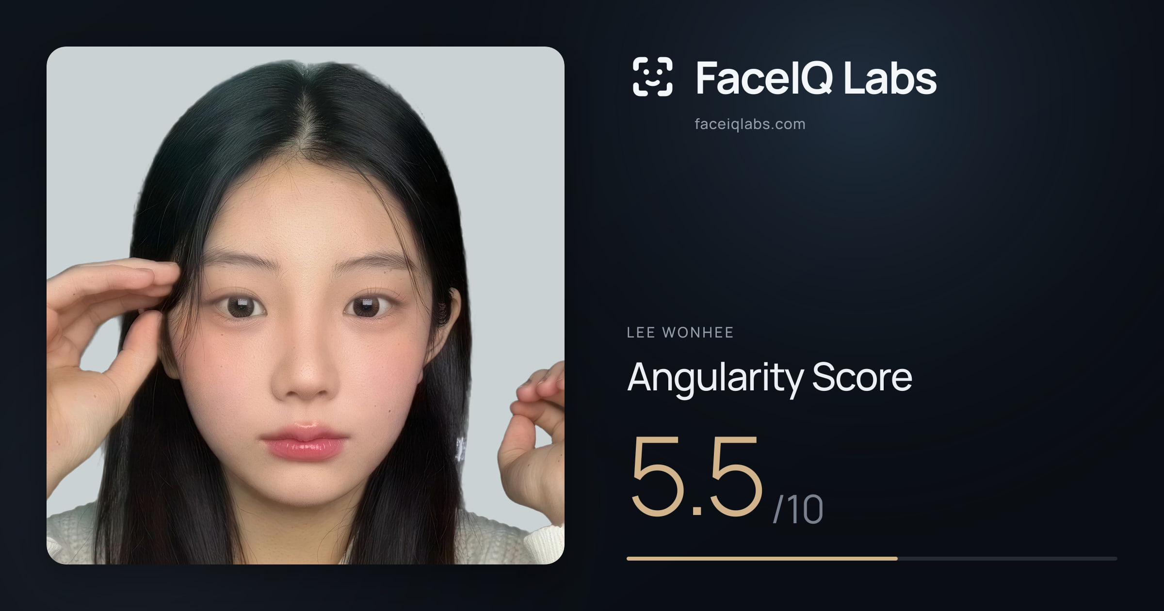 Lee Wonhee Angularity: 5.5/10, with each assessment drawn on the photo