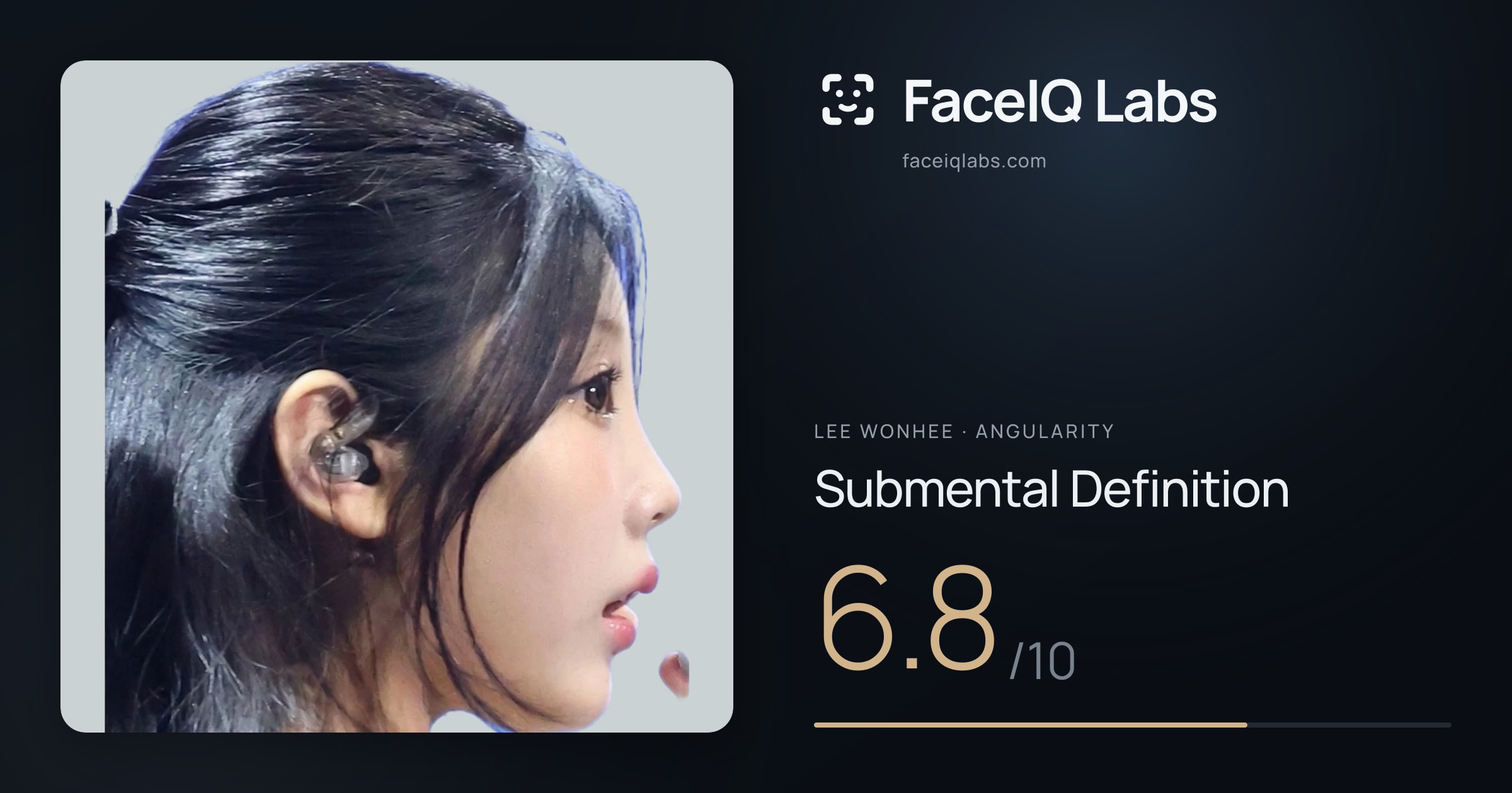 Lee Wonhee Submental Definition: 6.8/10, drawn on the photo