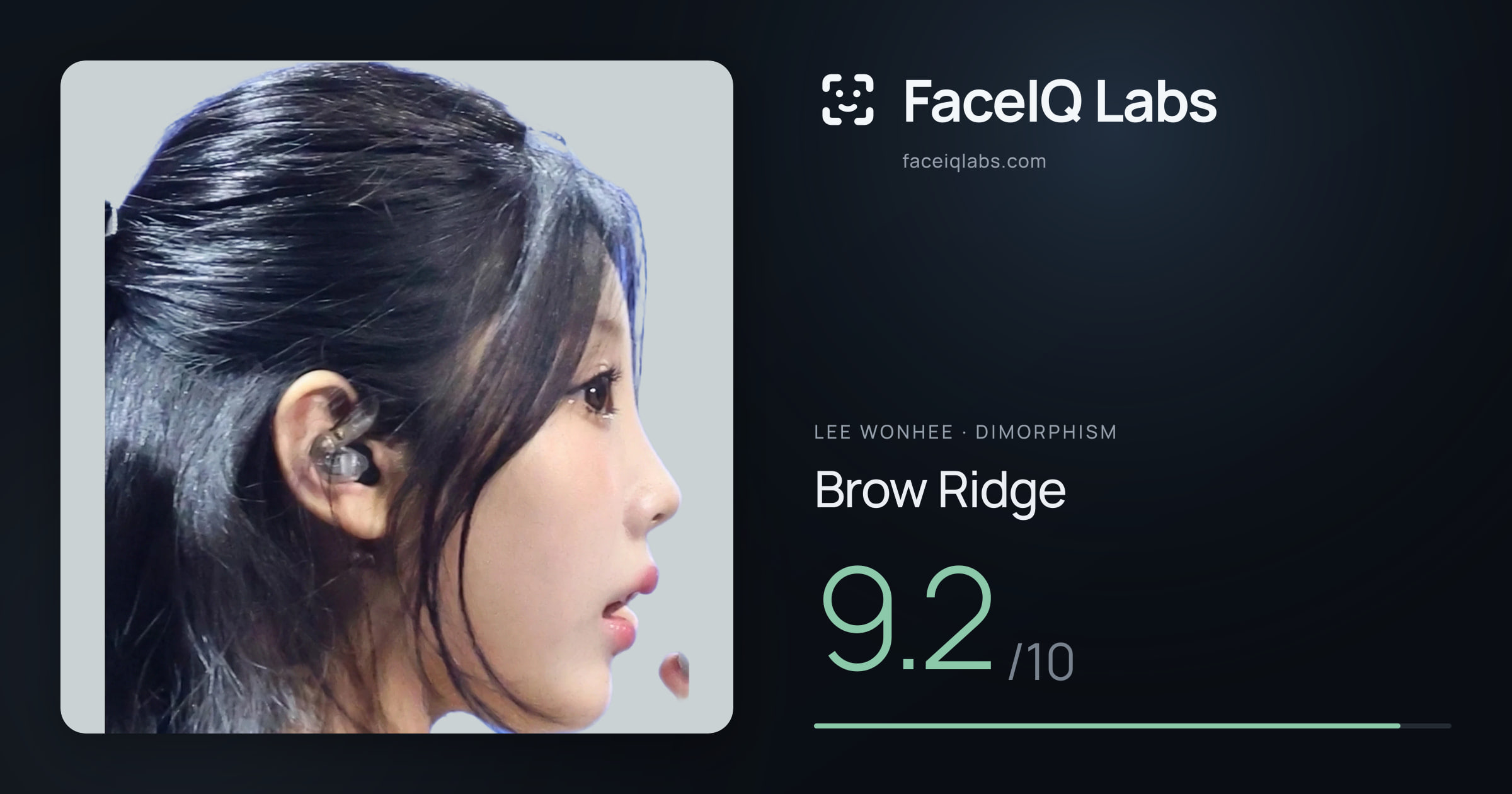 Lee Wonhee Brow Ridge: 9.2/10, drawn on the photo