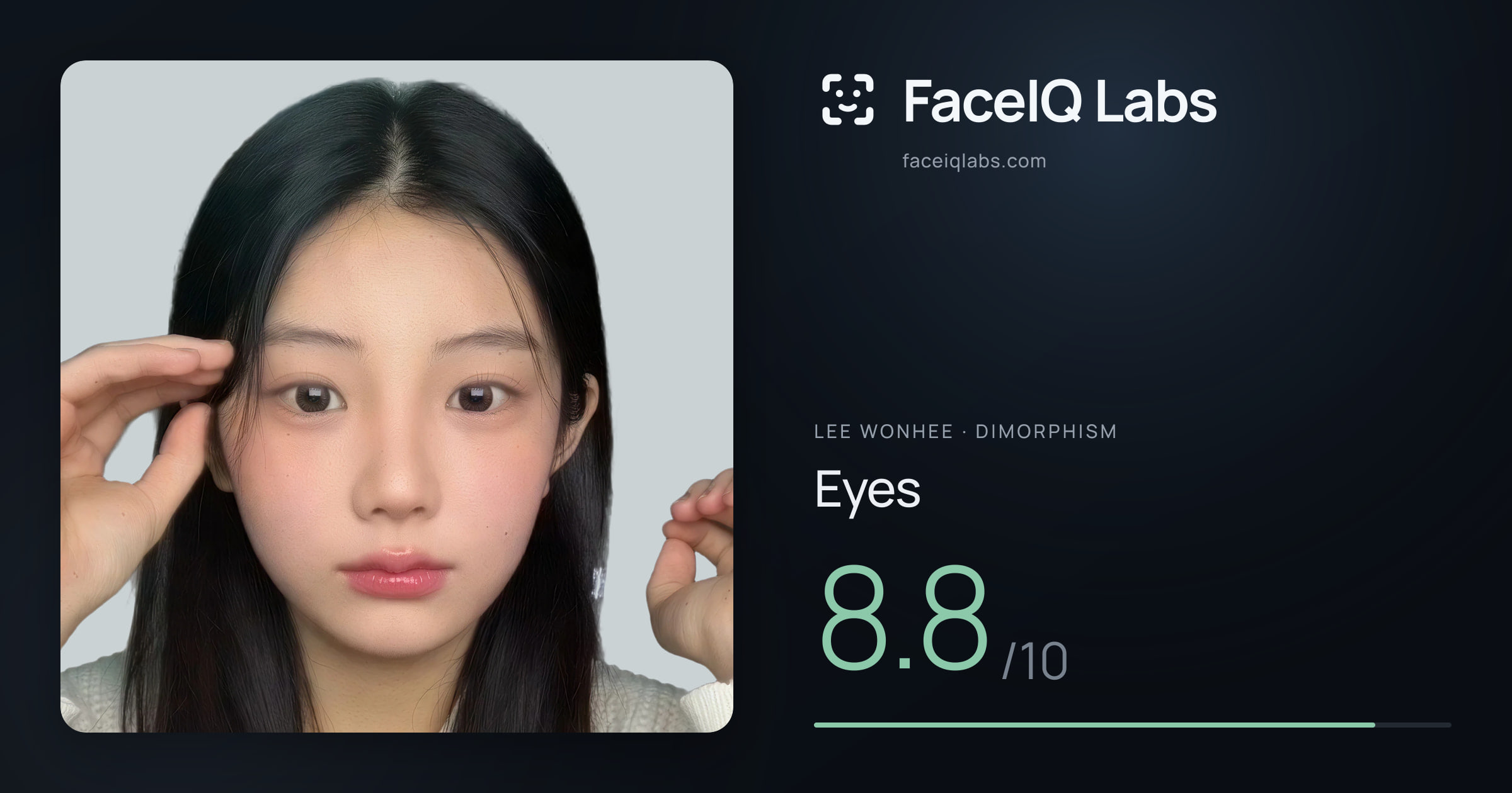 Lee Wonhee Eyes: 8.8/10, drawn on the photo