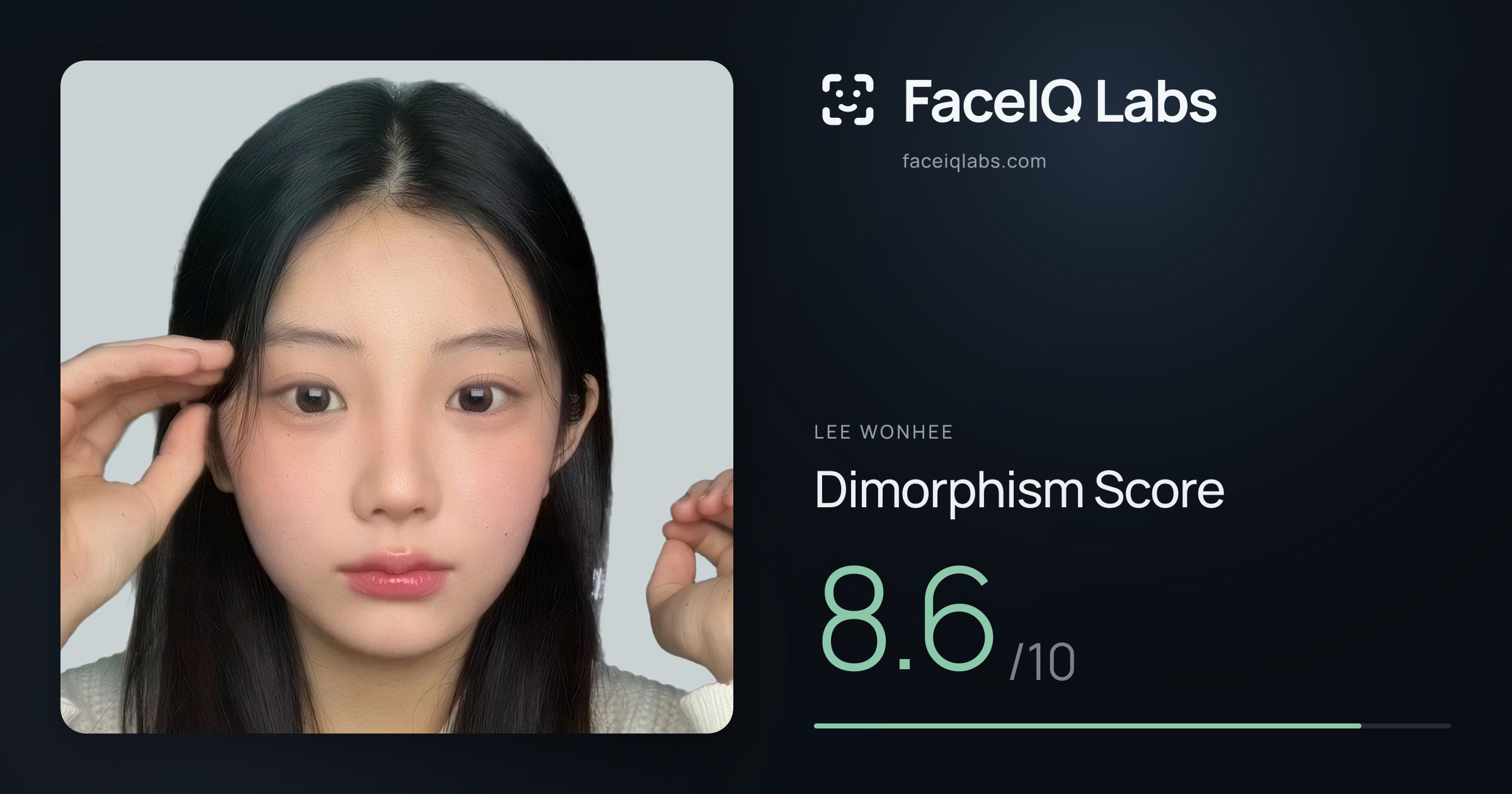 Lee Wonhee Dimorphism: 8.6/10, with each assessment drawn on the photo