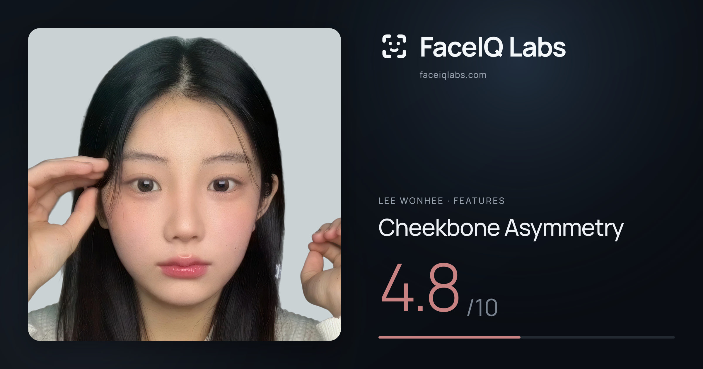 Lee Wonhee Cheekbone Asymmetry: 4.8/10, drawn on the photo