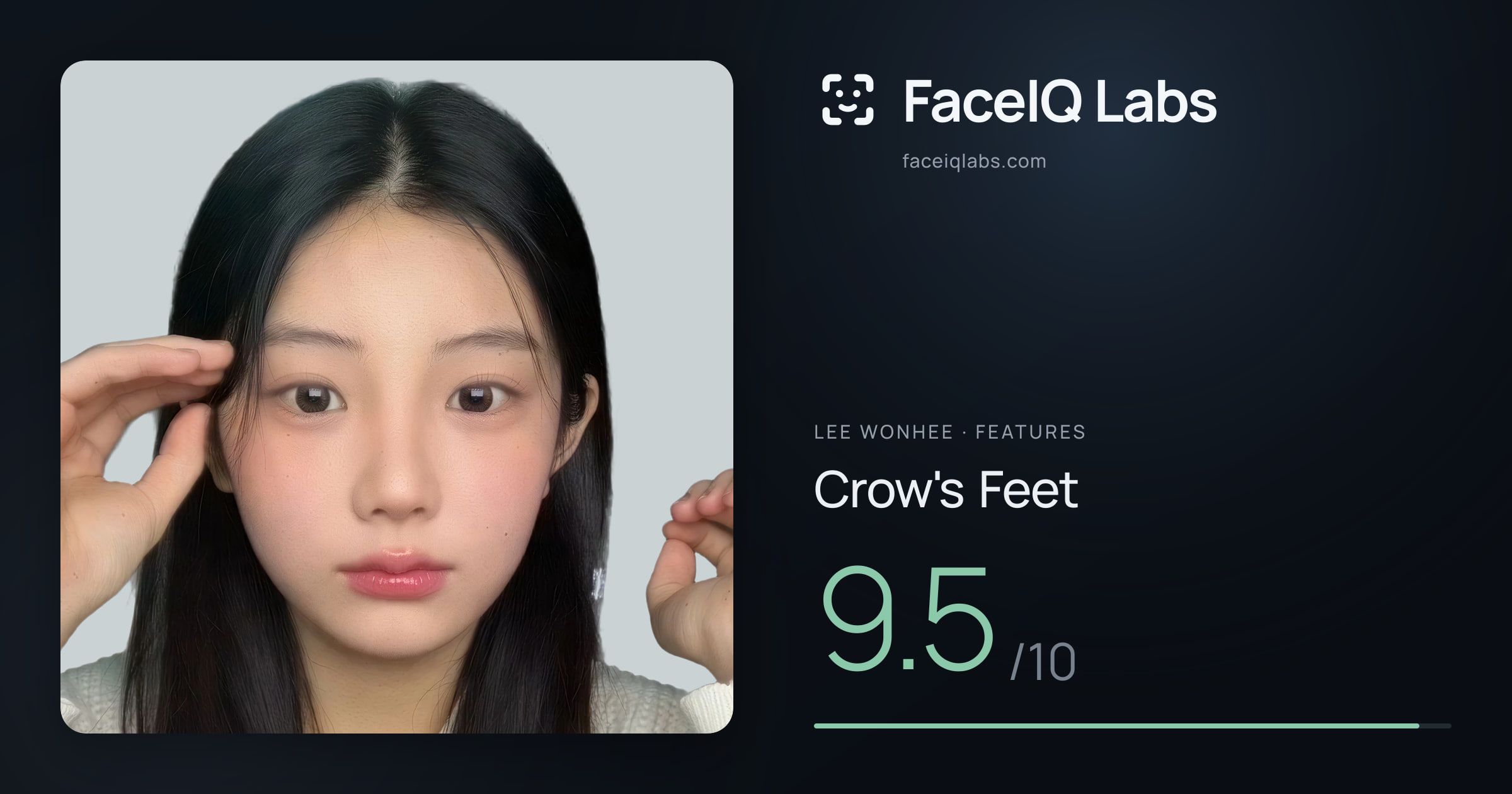 Lee Wonhee Crow's Feet: 9.5/10, drawn on the photo