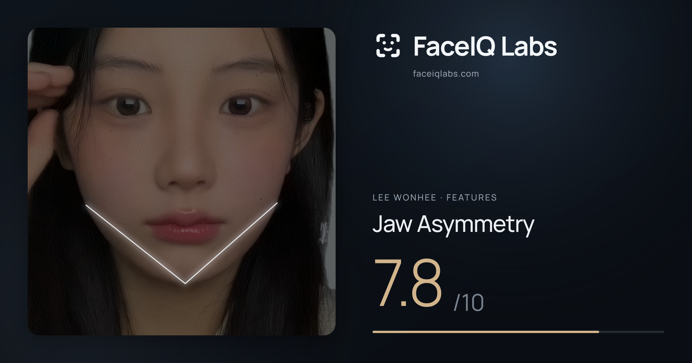 Lee Wonhee Jaw Asymmetry: 7.8/10, drawn on the photo