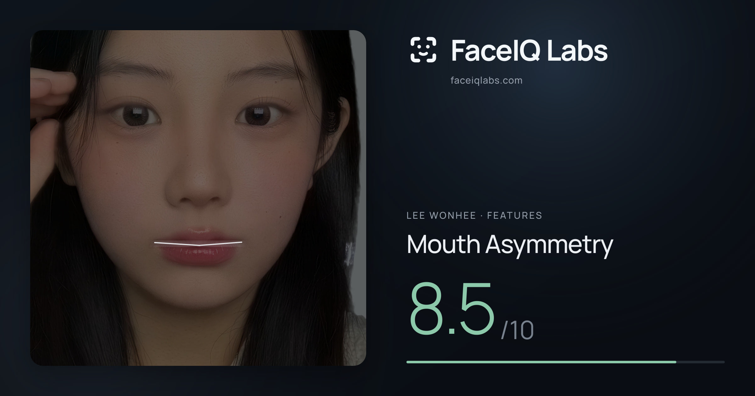 Lee Wonhee Mouth Asymmetry: 8.5/10, drawn on the photo