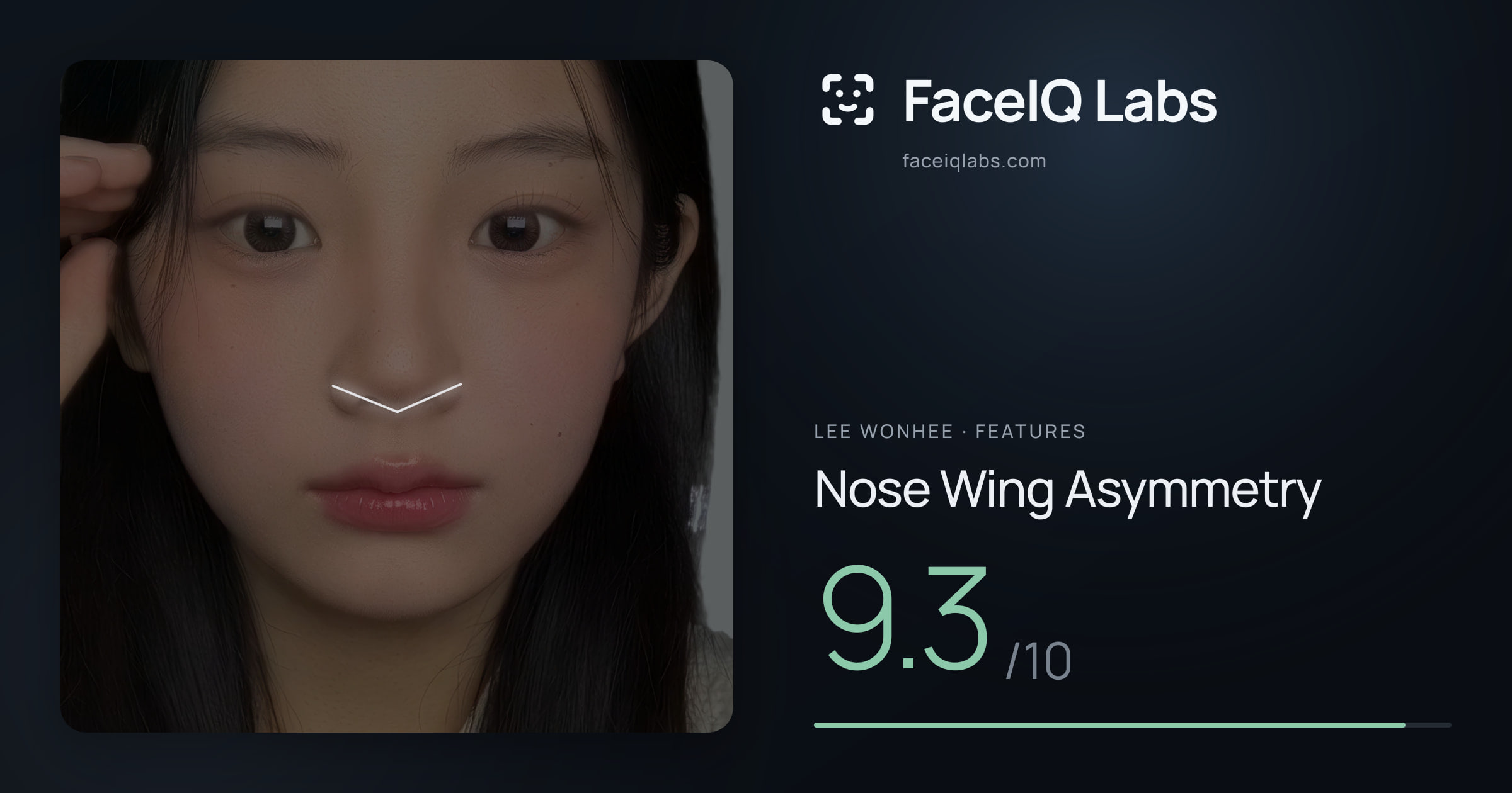 Lee Wonhee Nose Wing Asymmetry: 9.3/10, drawn on the photo