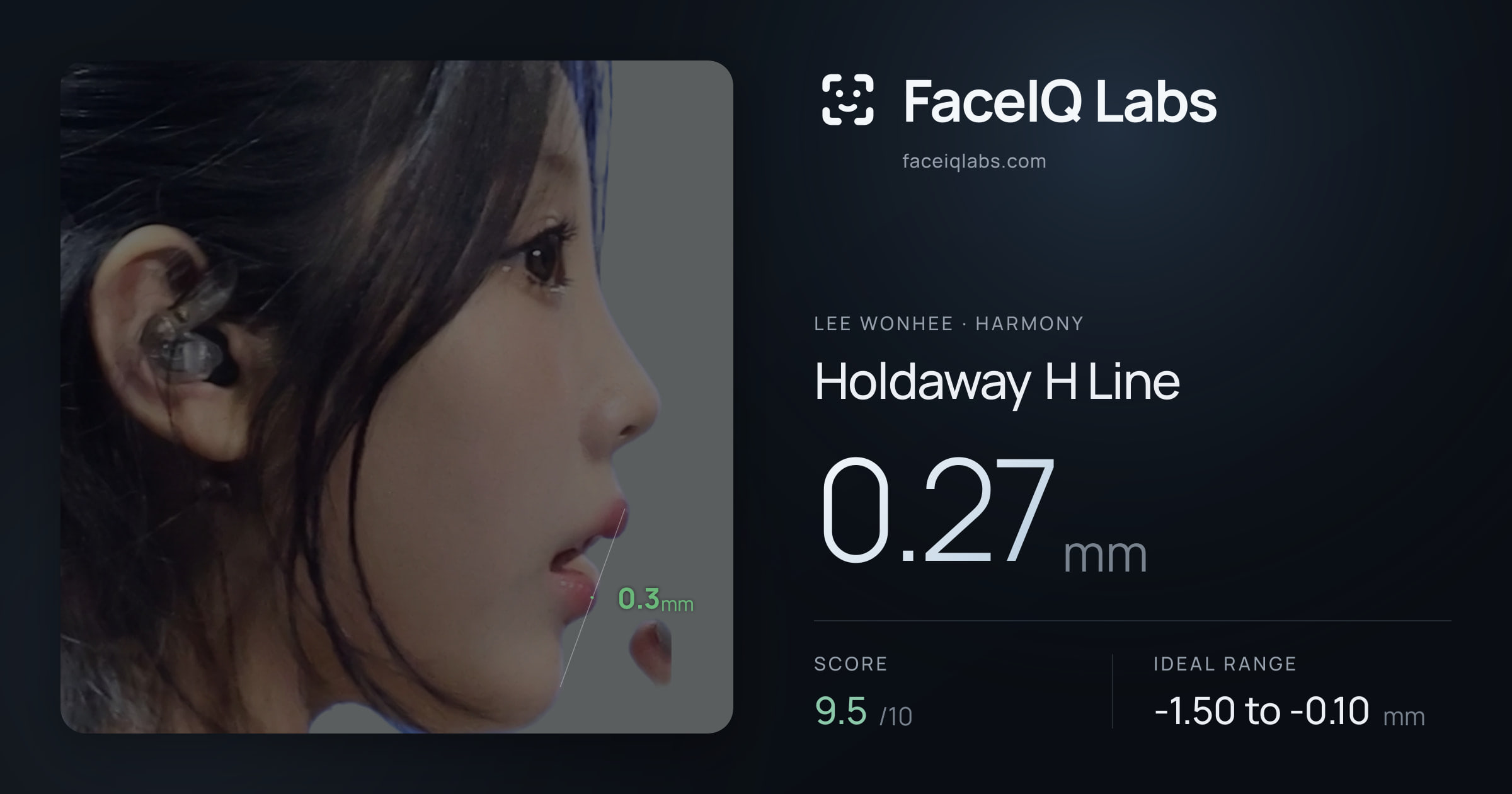 Lee Wonhee Holdaway H Line: 0.27mm, drawn on the photo