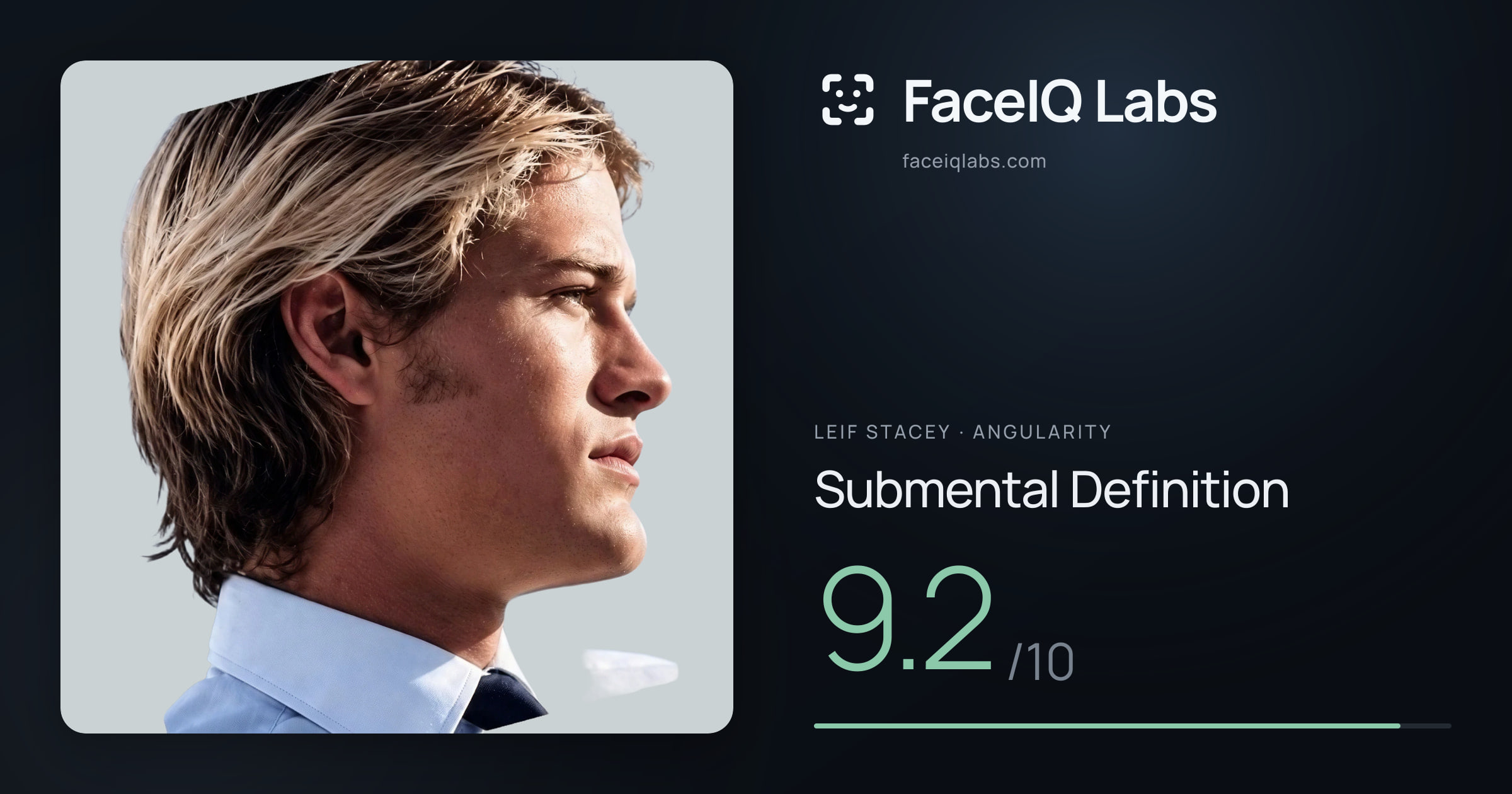 Leif Stacey Submental Definition: 9.2/10, drawn on the photo