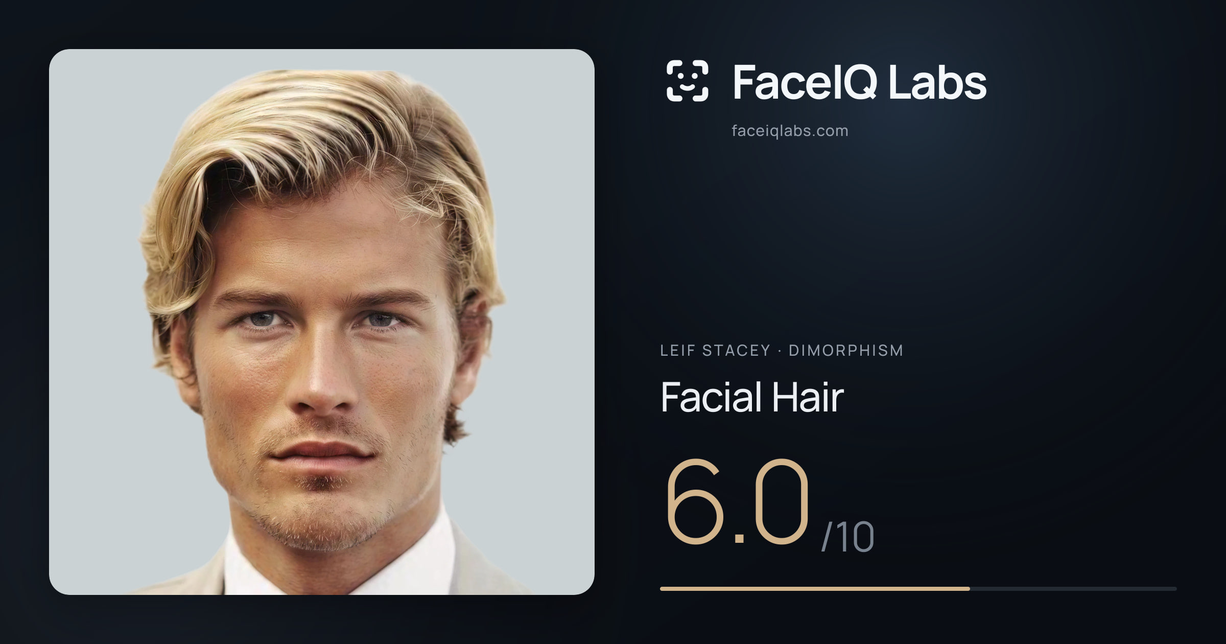 Leif Stacey Facial Hair: 6.0/10, drawn on the photo