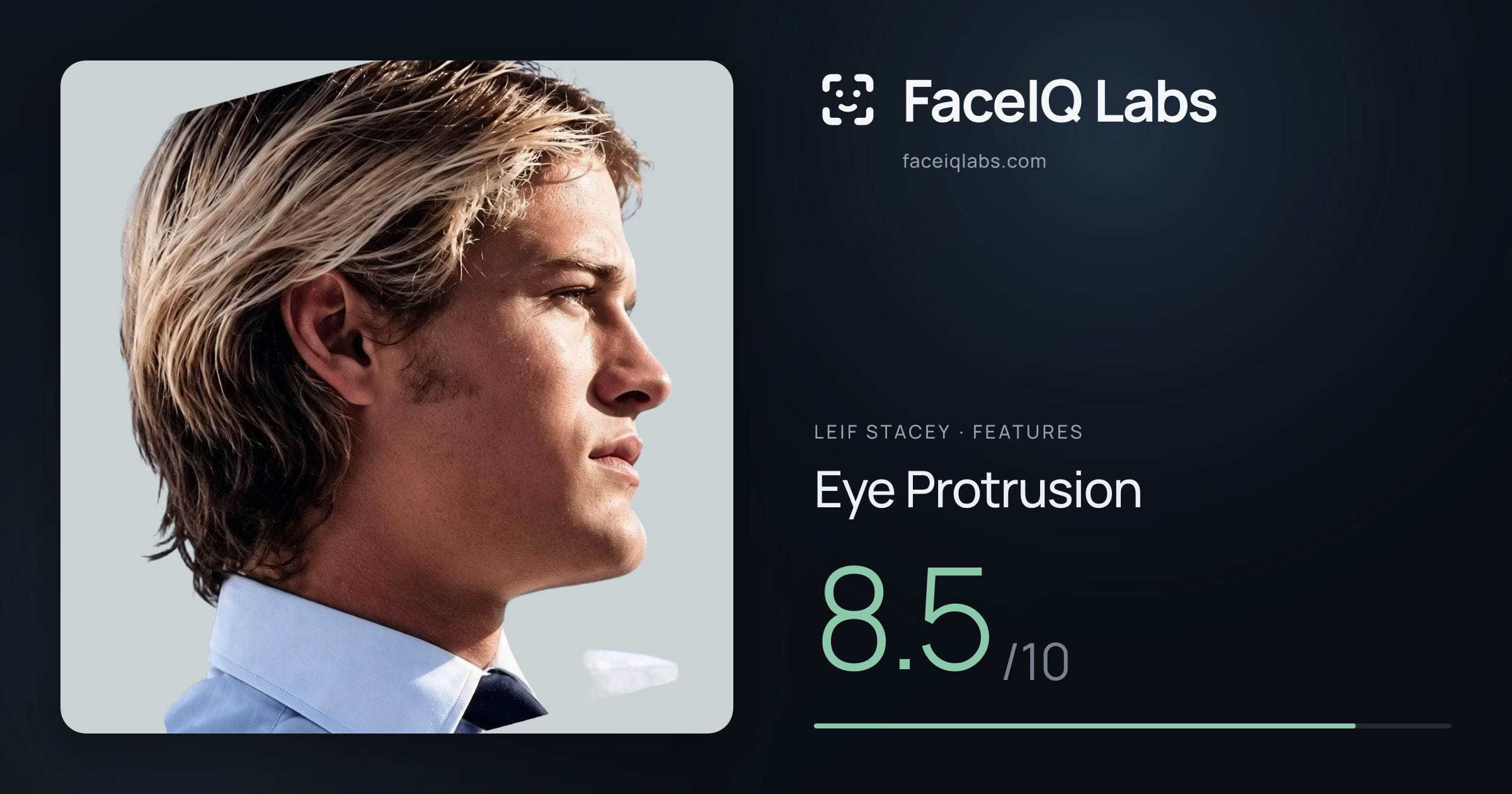 Leif Stacey Eye Protrusion: 8.5/10, drawn on the photo