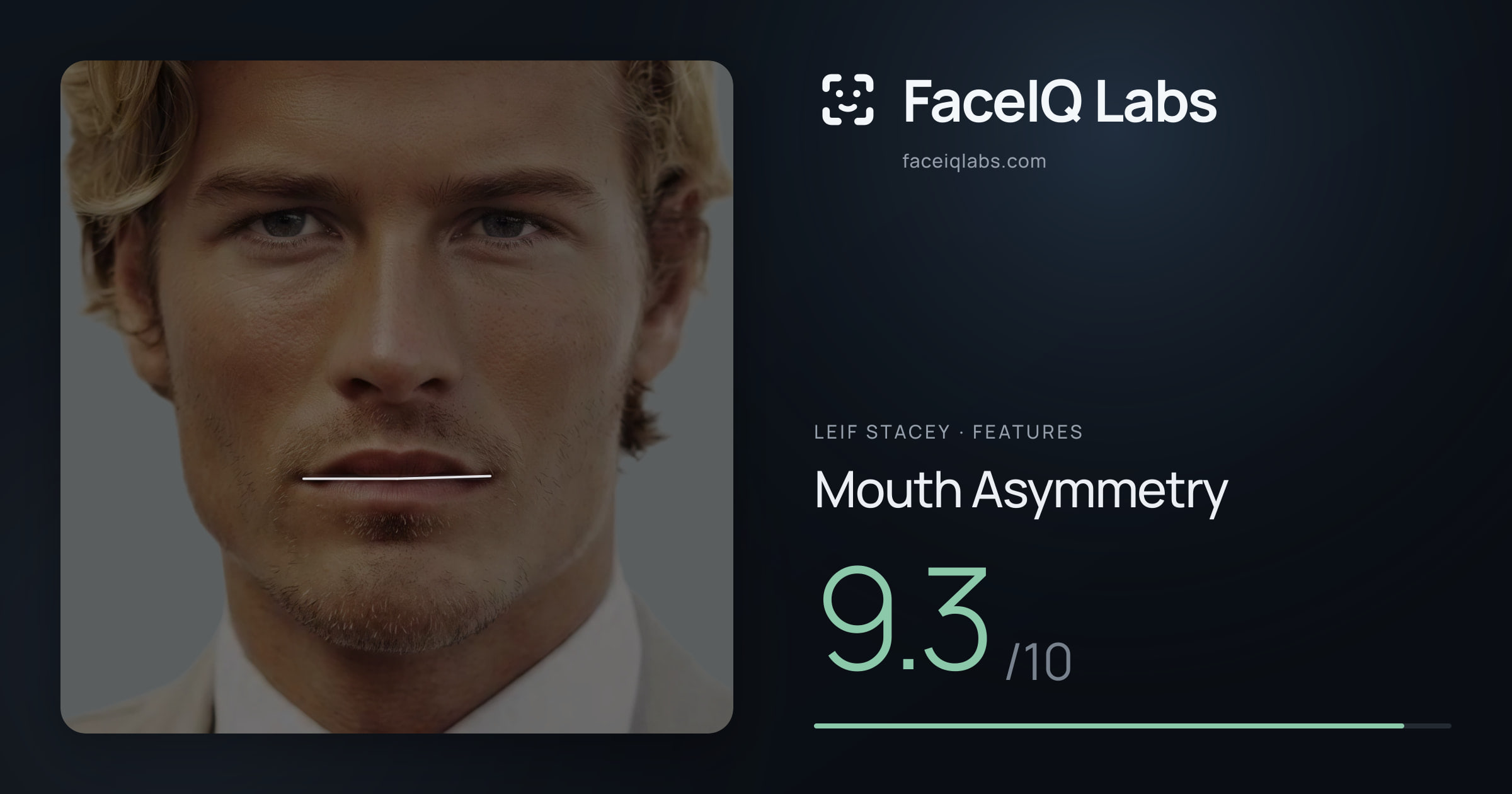 Leif Stacey Mouth Asymmetry: 9.3/10, drawn on the photo