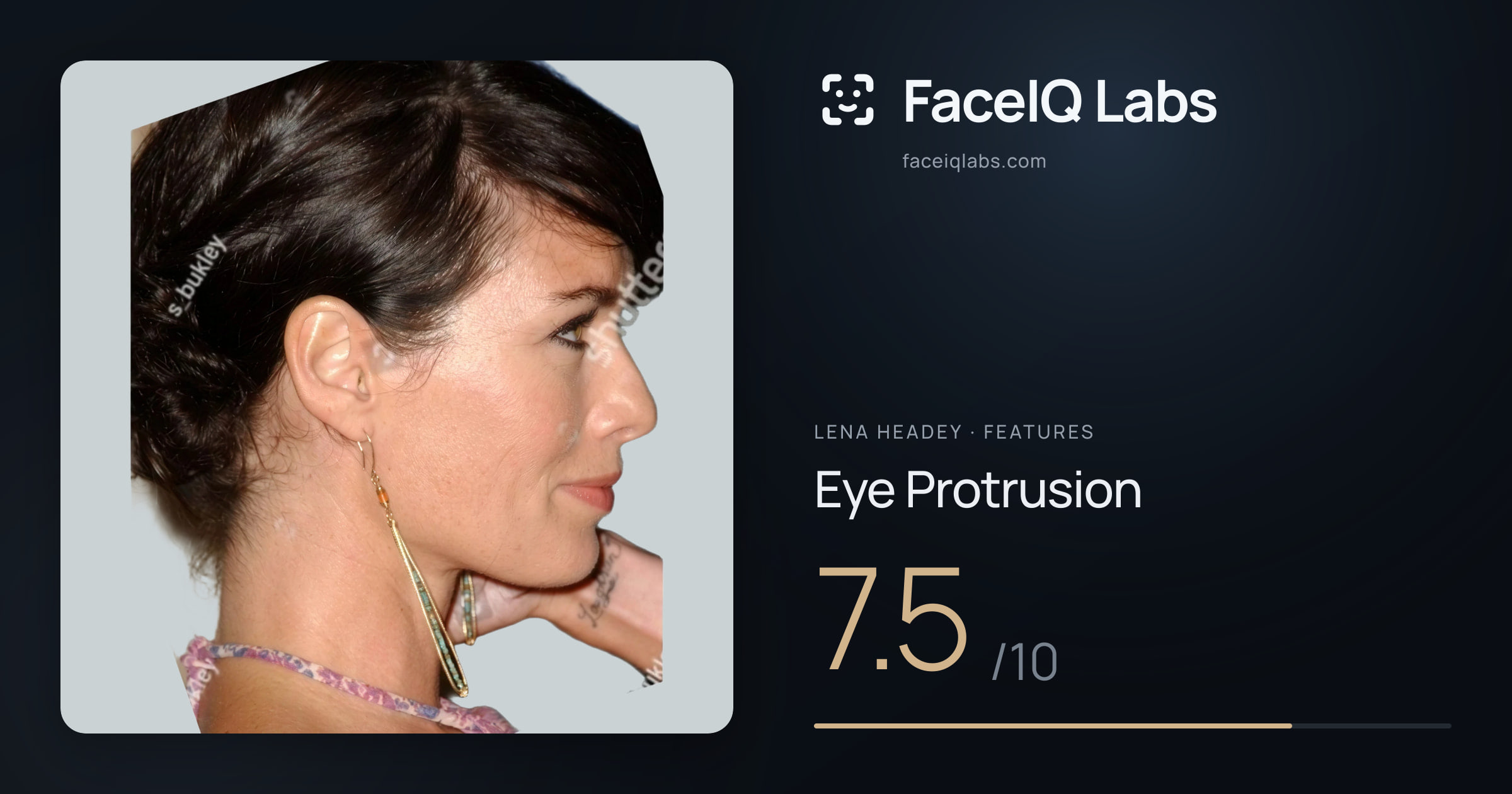 Lena Headey Eye Protrusion: 7.5/10, drawn on the photo