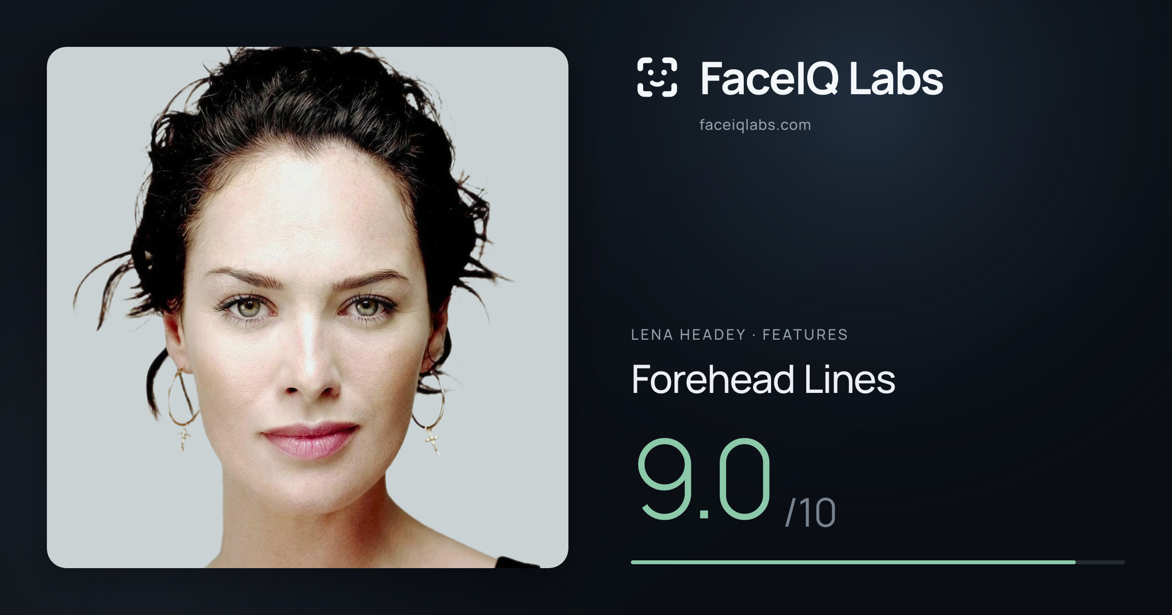 Lena Headey Forehead Lines: 9.0/10, drawn on the photo