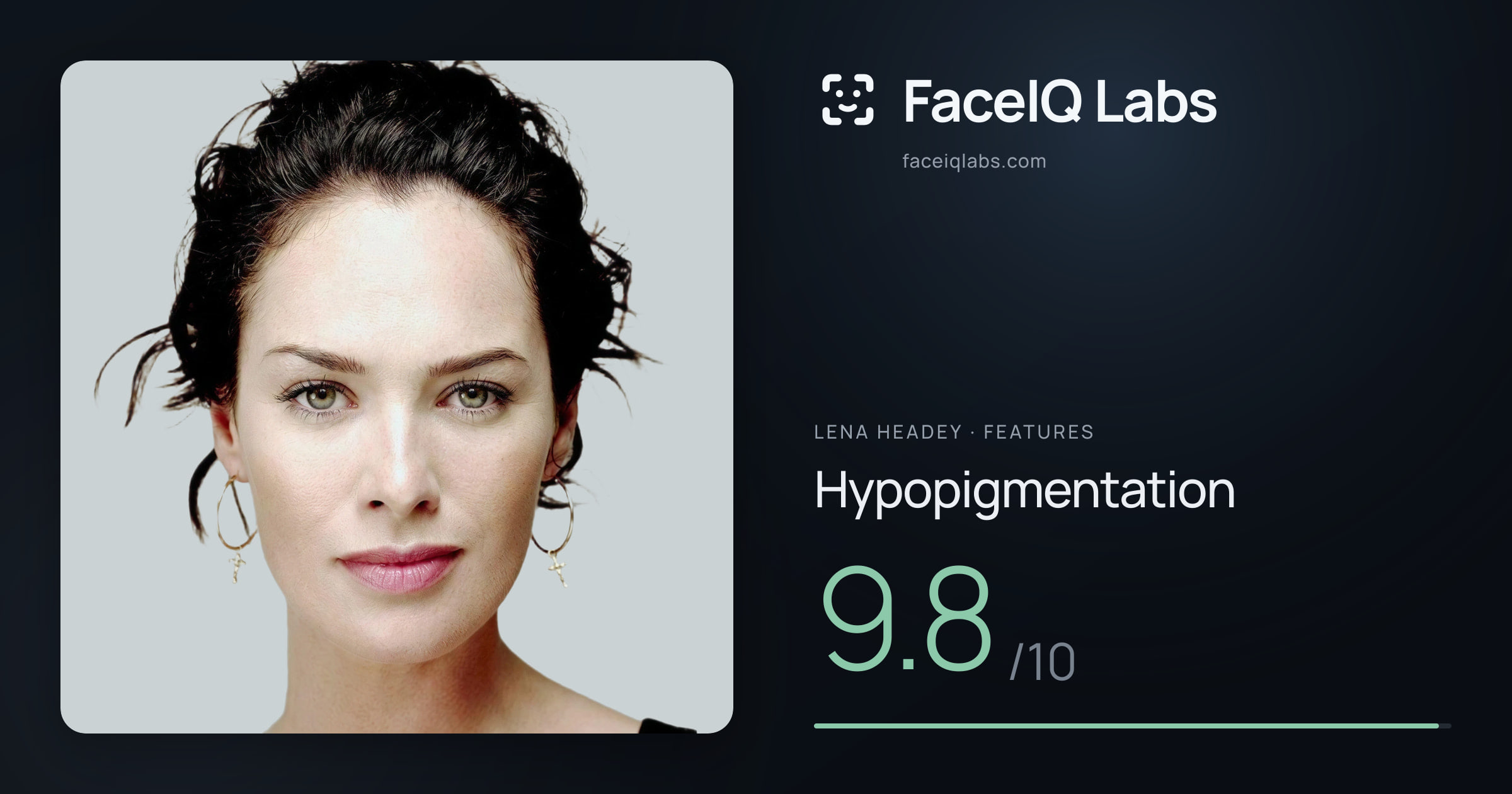 Lena Headey Hypopigmentation: 9.8/10, drawn on the photo