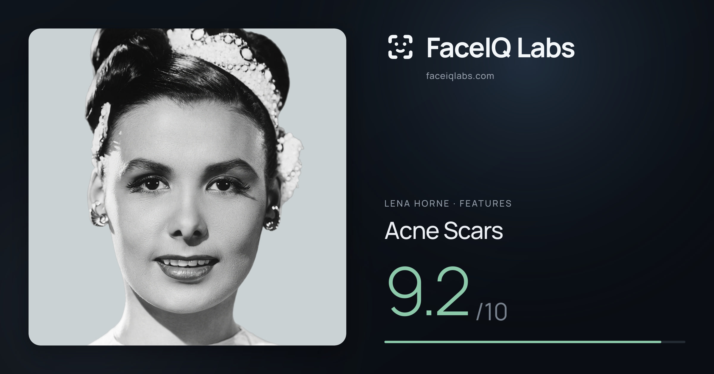 Lena Horne Acne Scars: 9.2/10, drawn on the photo