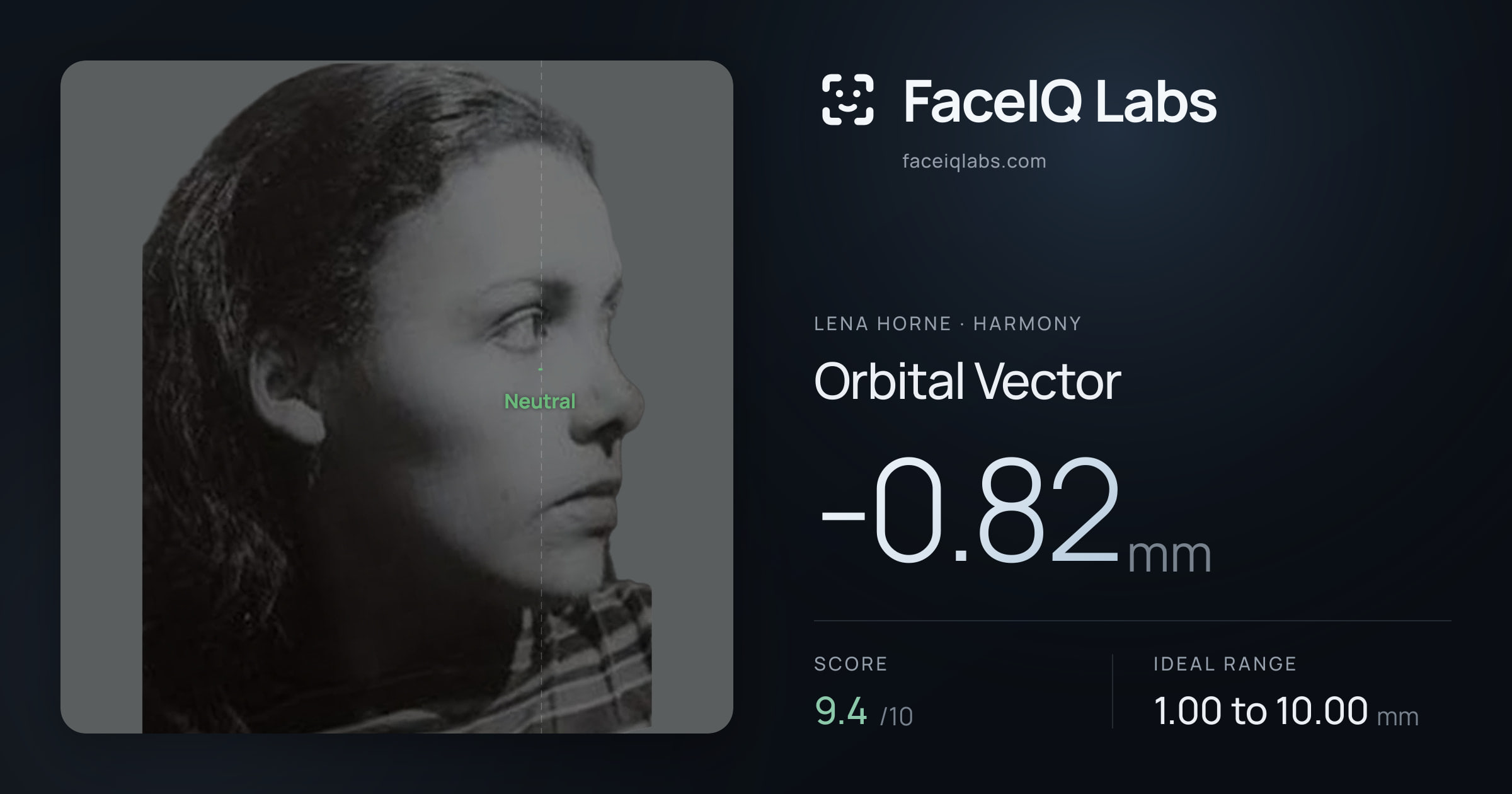 Lena Horne Orbital Vector: -0.82mm, drawn on the photo