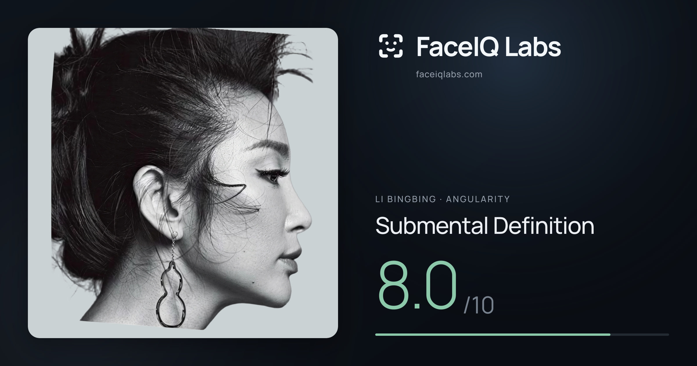 Li Bingbing Submental Definition: 8.0/10, drawn on the photo