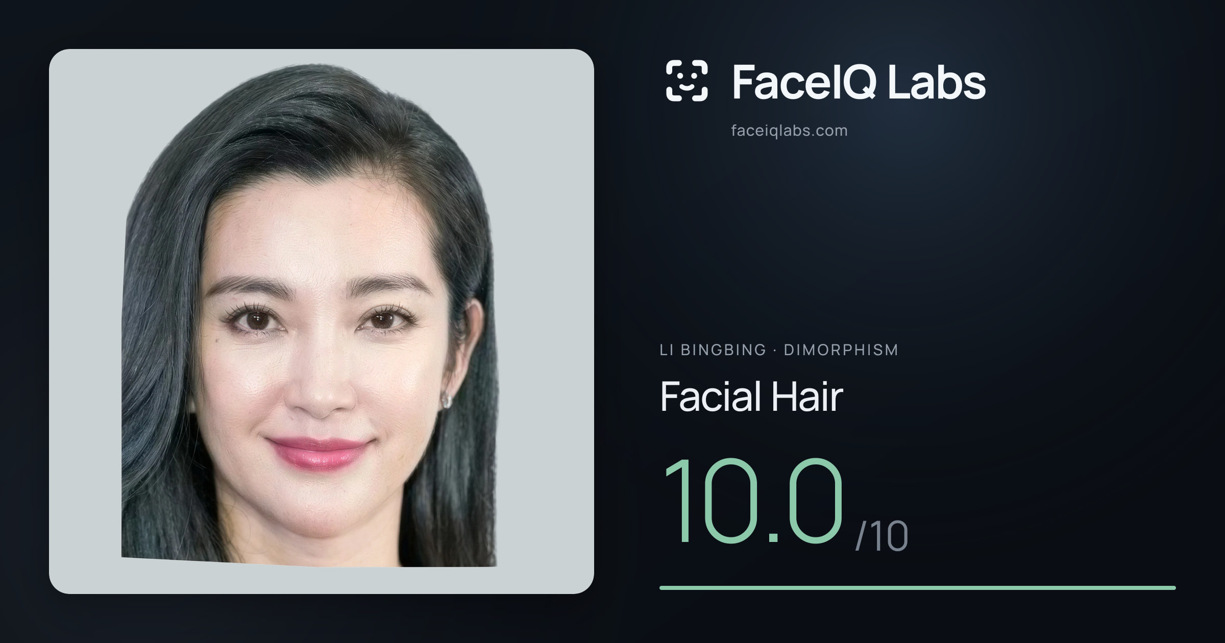 Li Bingbing Facial Hair: 10.0/10, drawn on the photo
