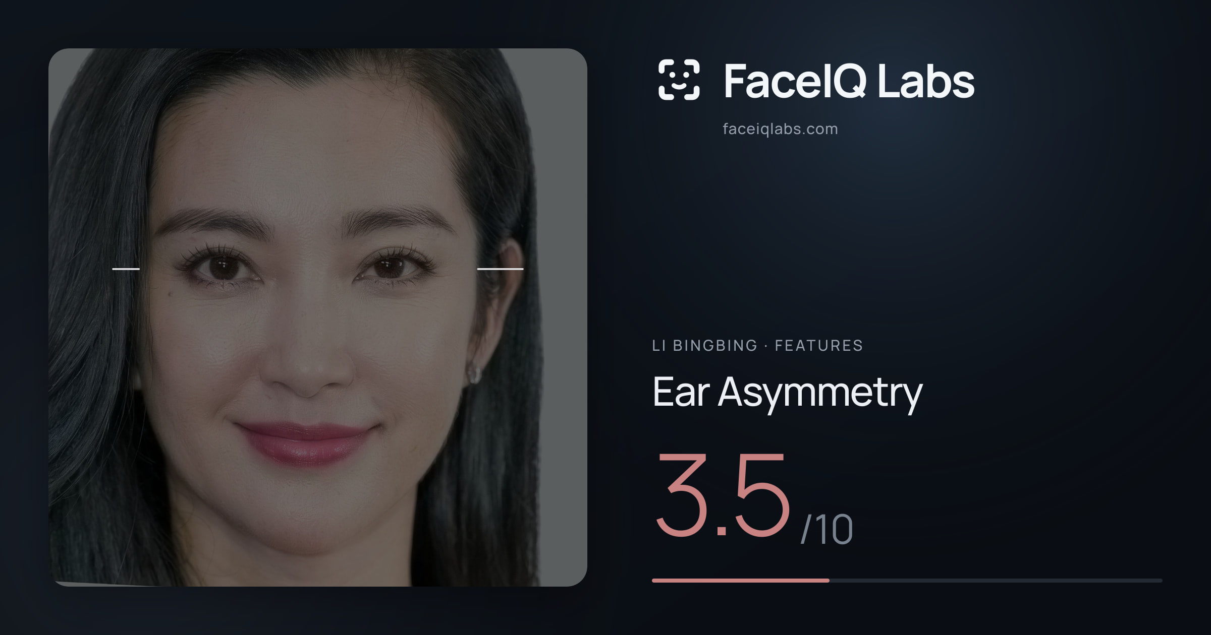 Li Bingbing Ear Asymmetry: 3.5/10, drawn on the photo