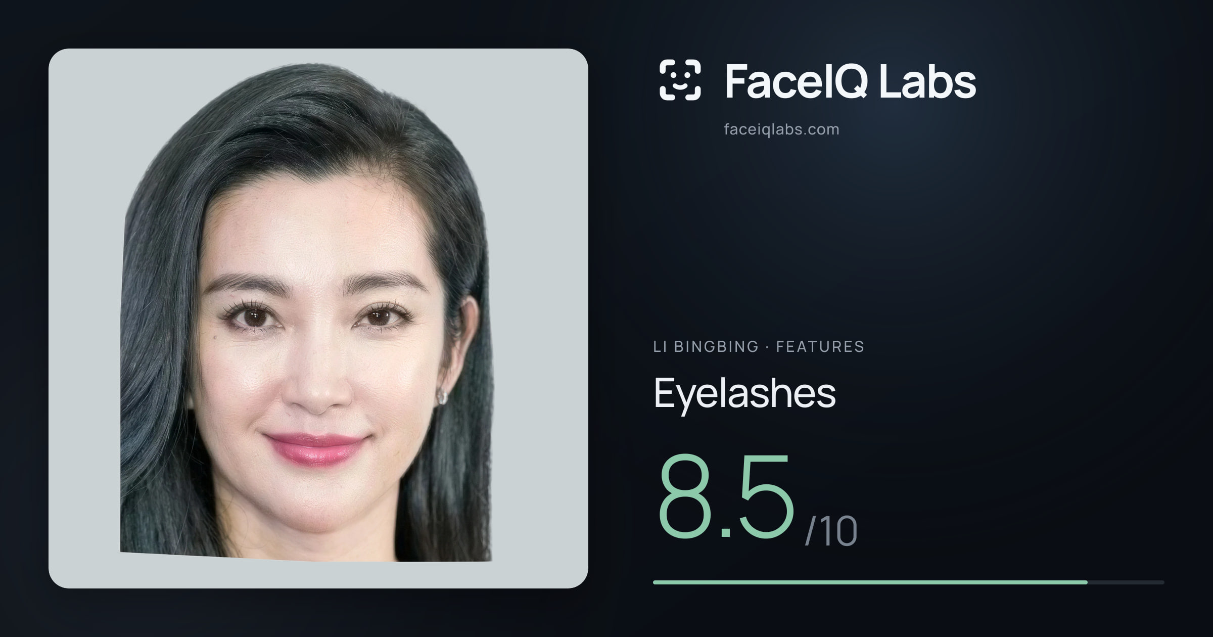 Li Bingbing Eyelashes: 8.5/10, drawn on the photo