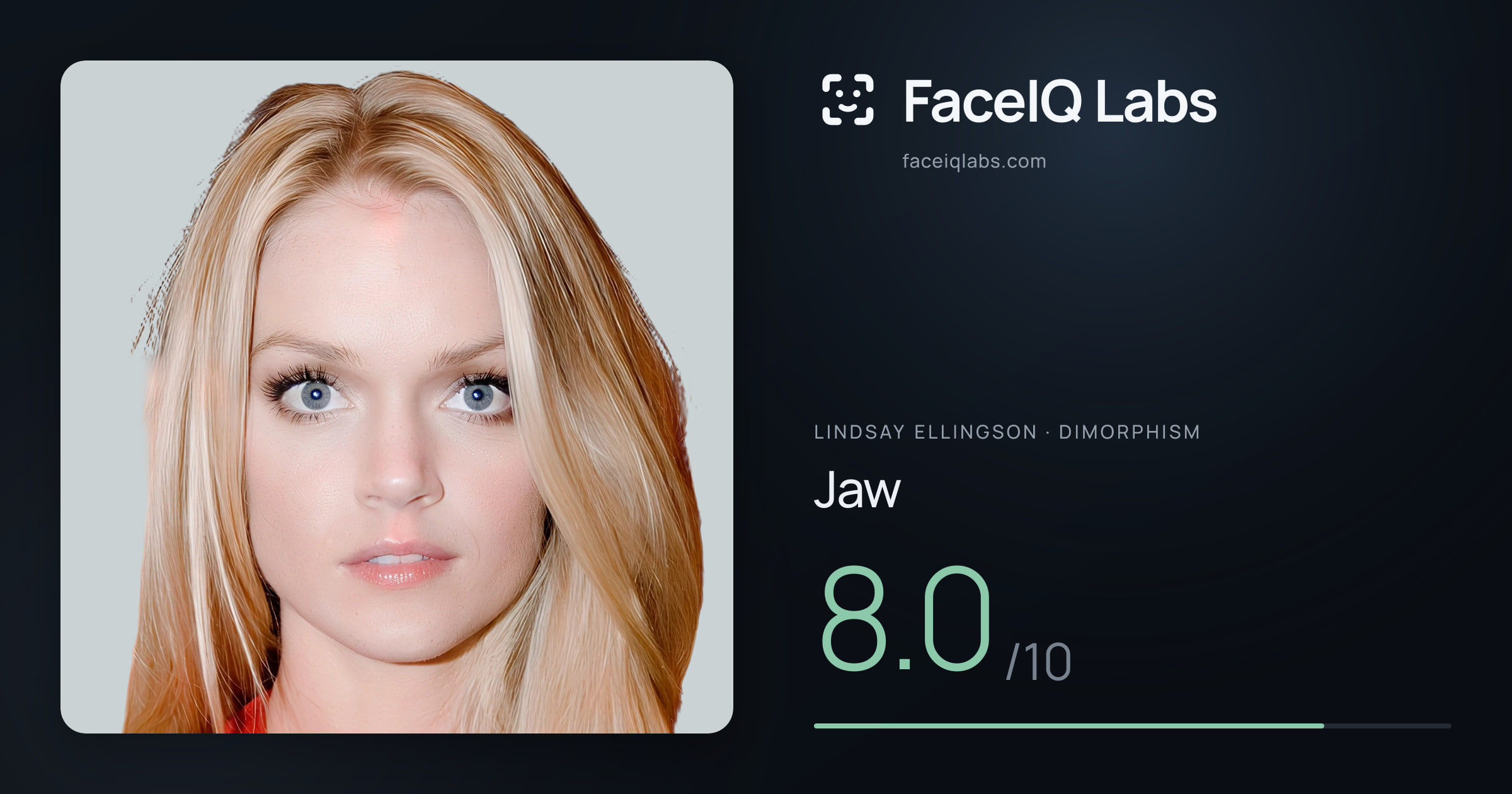 Lindsay Ellingson Jaw: 8.0/10, drawn on the photo